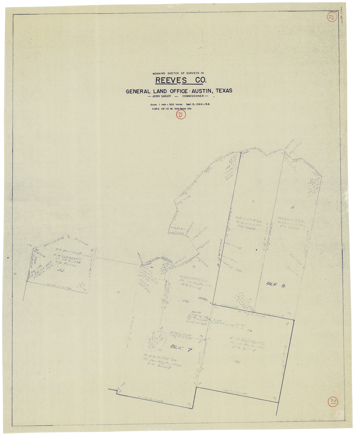 63464, Reeves County Working Sketch 21, General Map Collection
