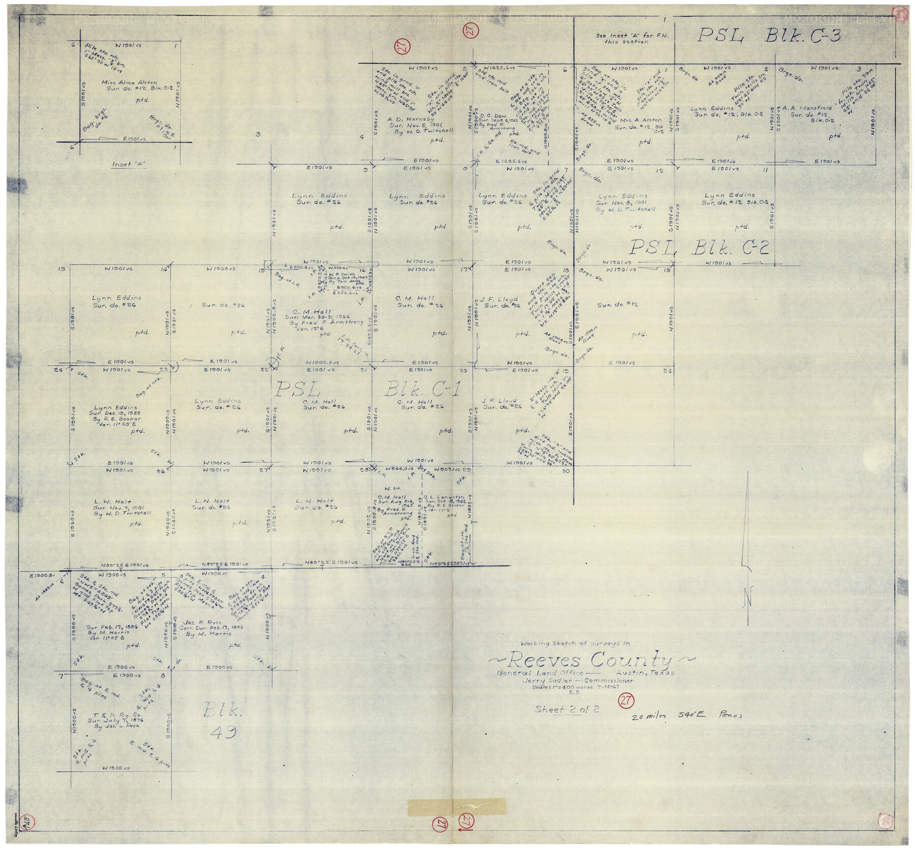 63470, Reeves County Working Sketch 27, General Map Collection
