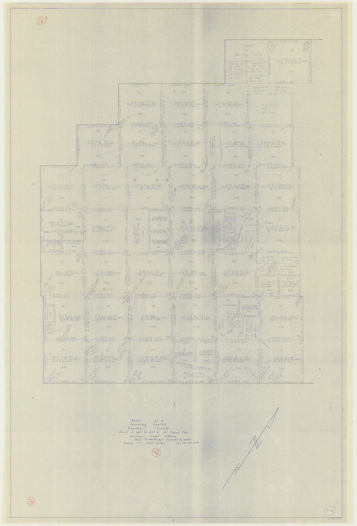 63485, Reeves County Working Sketch 42, General Map Collection