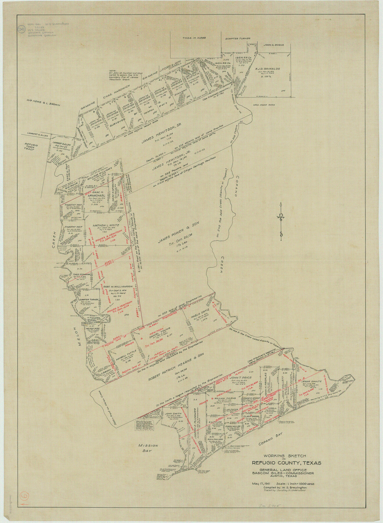 63518, Refugio County Working Sketch 9, General Map Collection