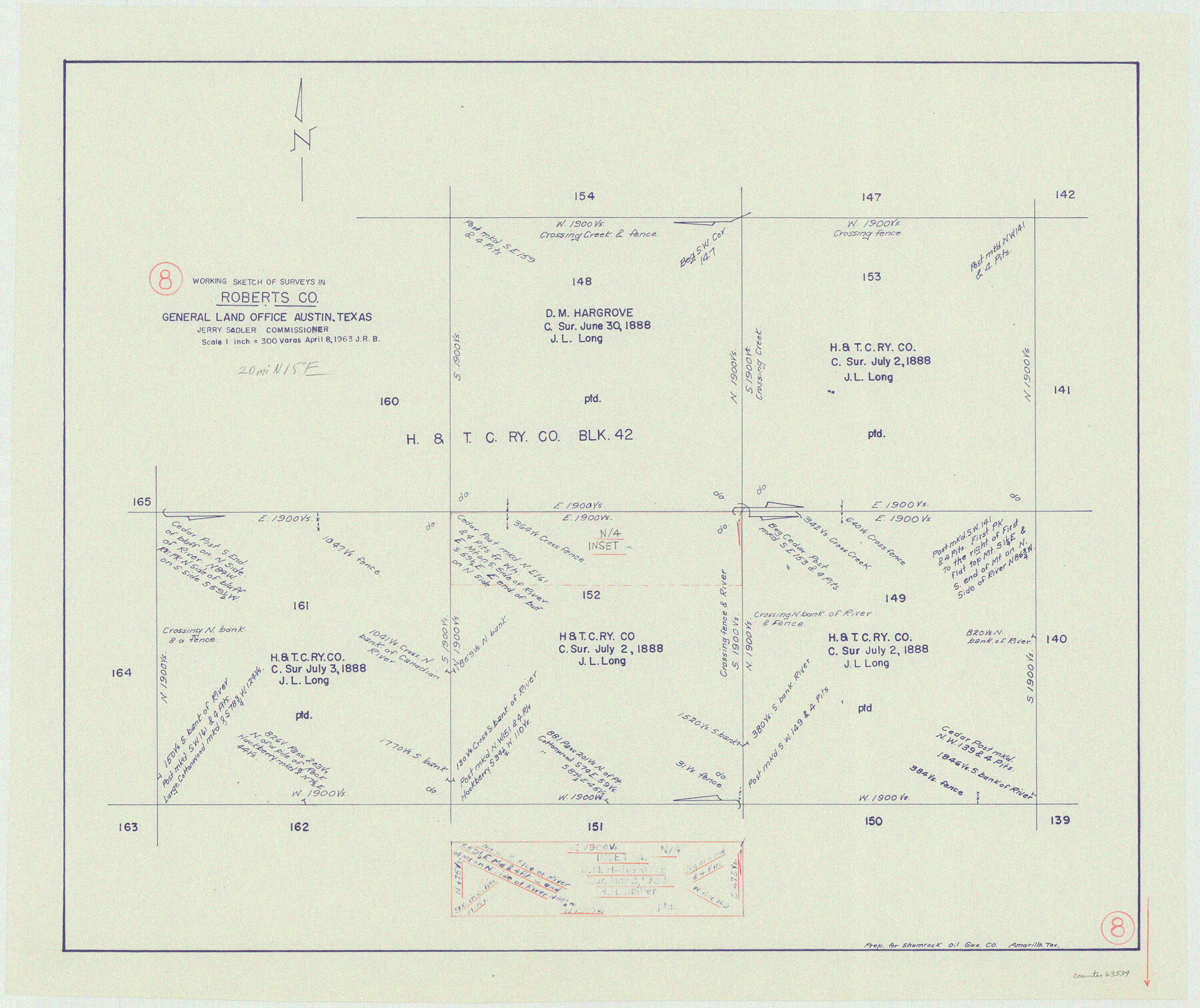 63534, Roberts County Working Sketch 8, General Map Collection