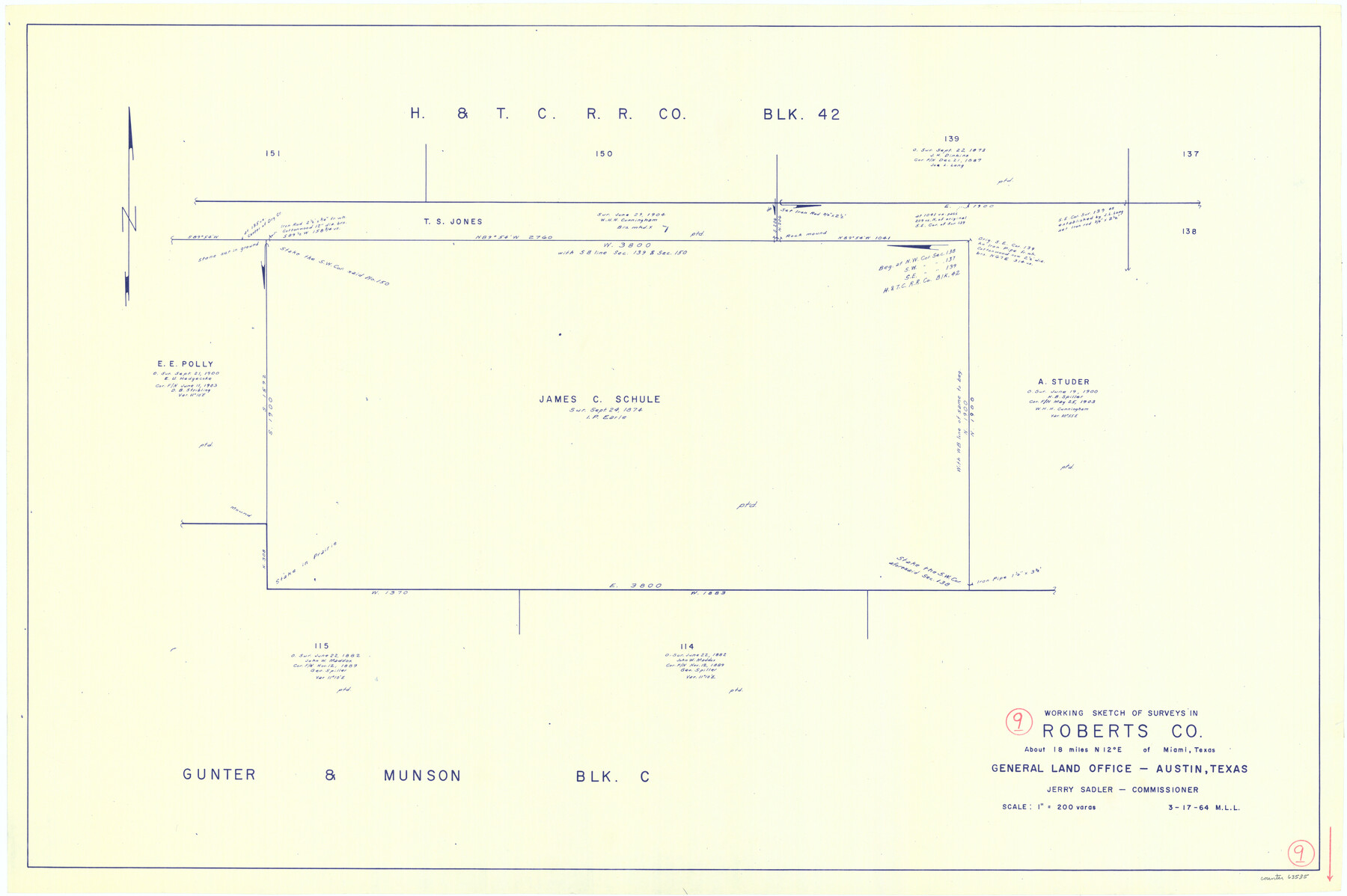 63535, Roberts County Working Sketch 9, General Map Collection