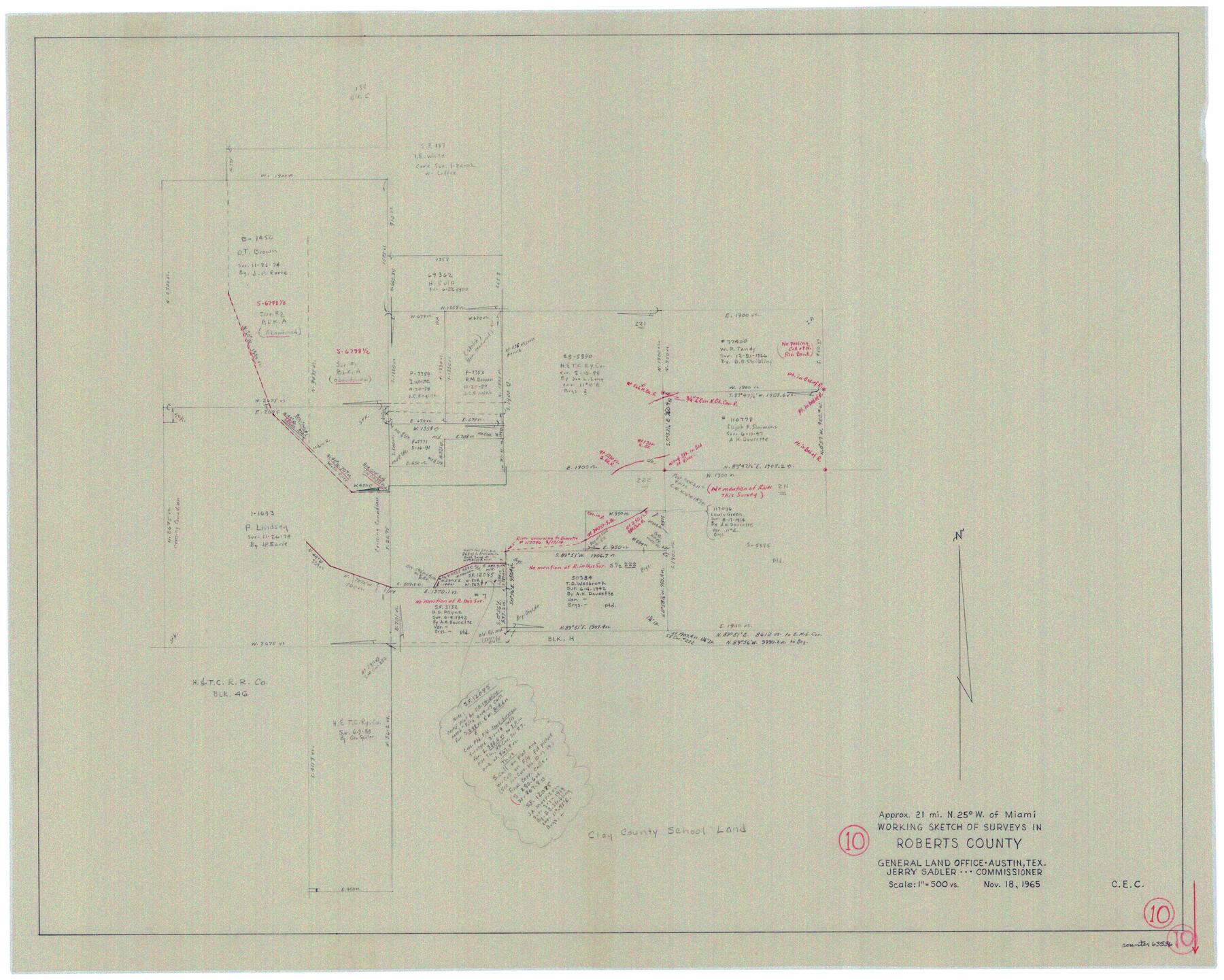 63536, Roberts County Working Sketch 10, General Map Collection
