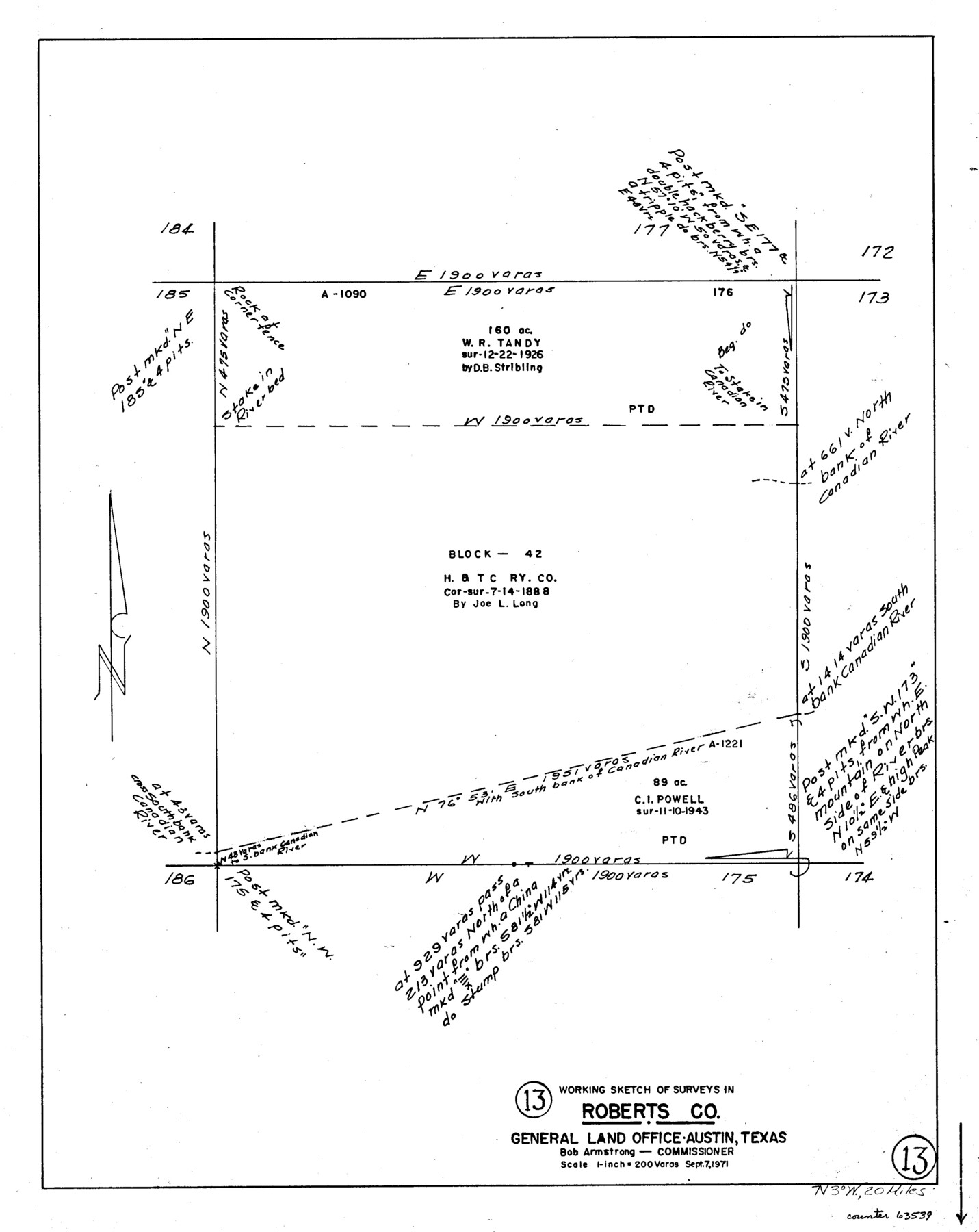 63539, Roberts County Working Sketch 13, General Map Collection