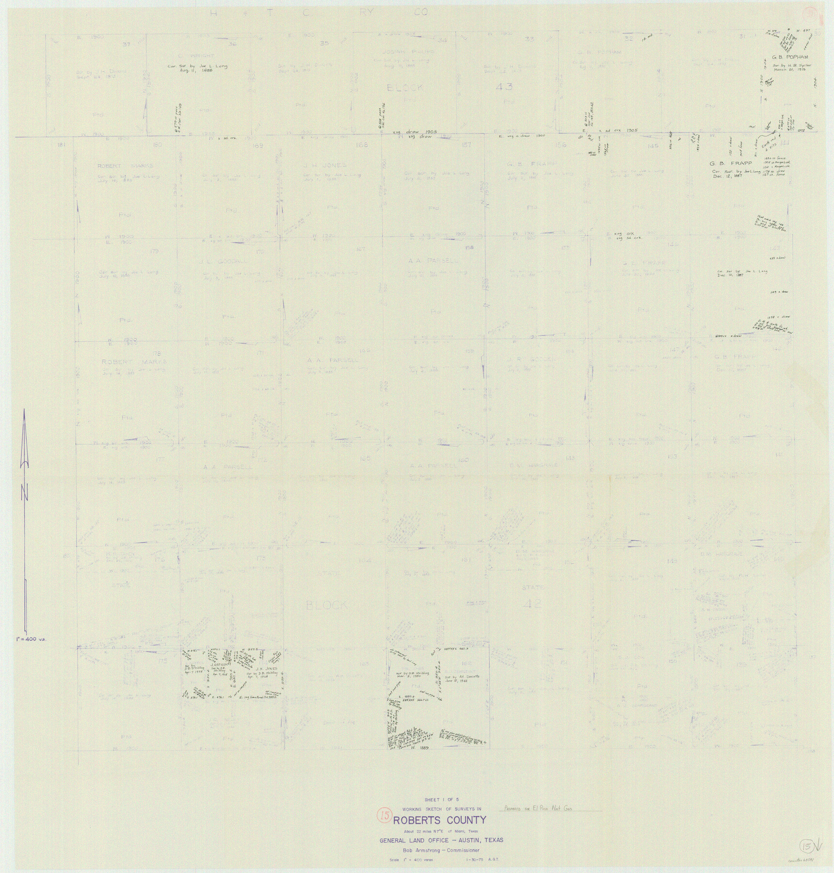 63541, Roberts County Working Sketch 15, General Map Collection