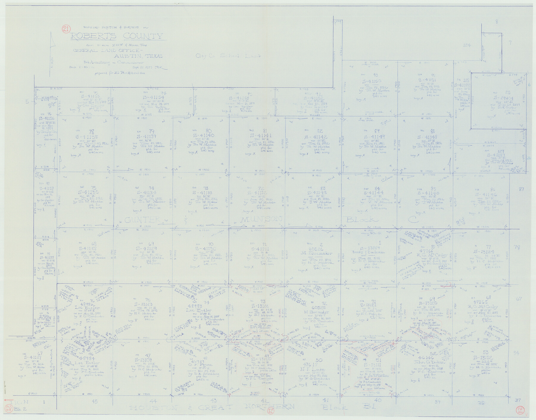 63547, Roberts County Working Sketch 21, General Map Collection