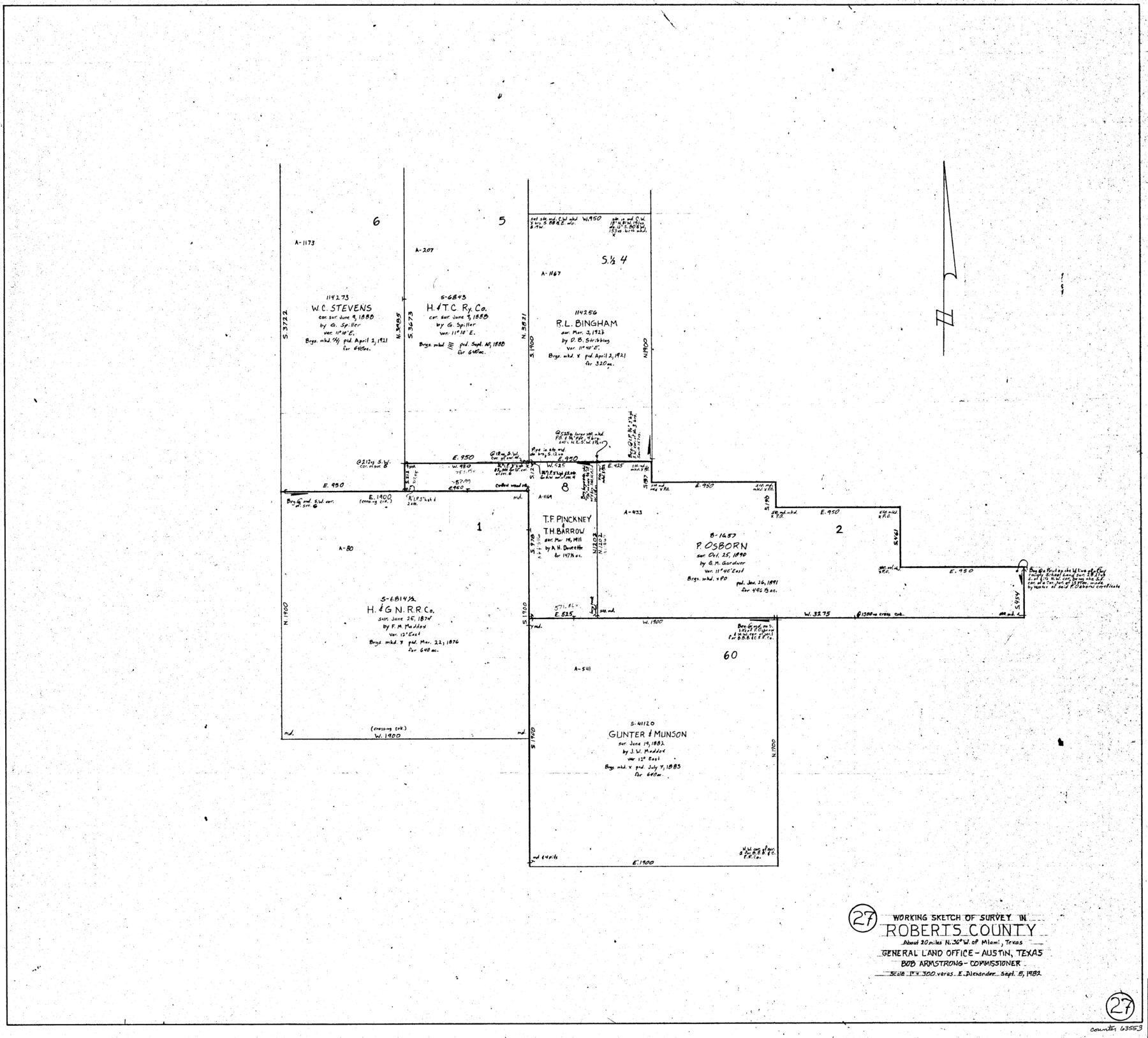 63553, Roberts County Working Sketch 27, General Map Collection