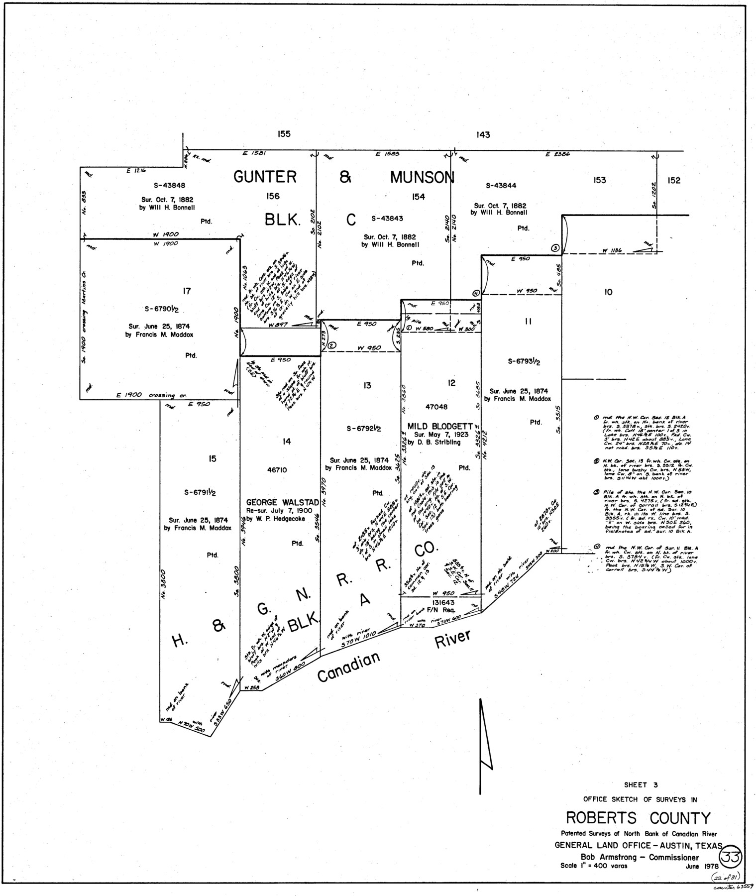 63559, Roberts County Working Sketch 33, General Map Collection