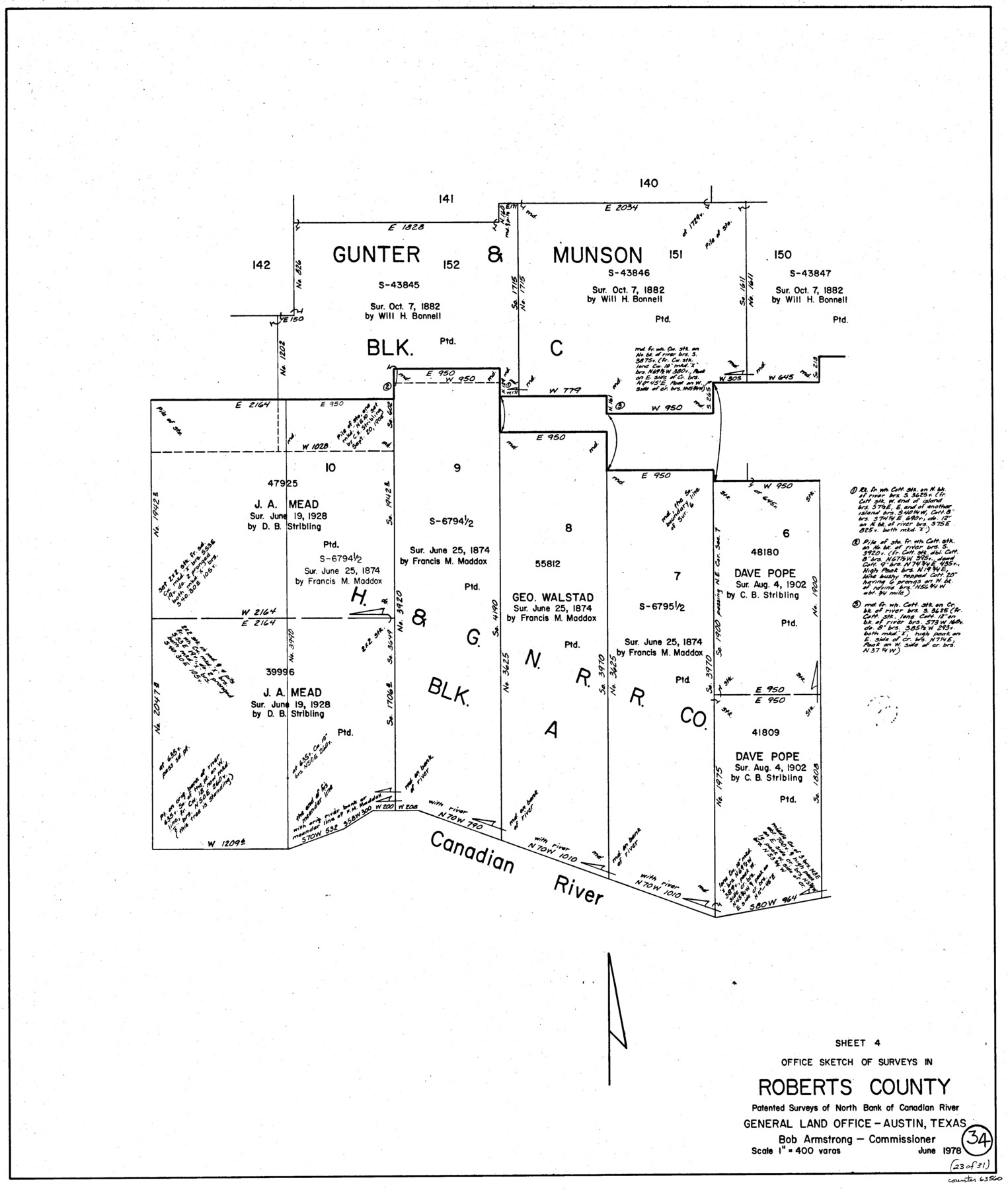 63560, Roberts County Working Sketch 34, General Map Collection