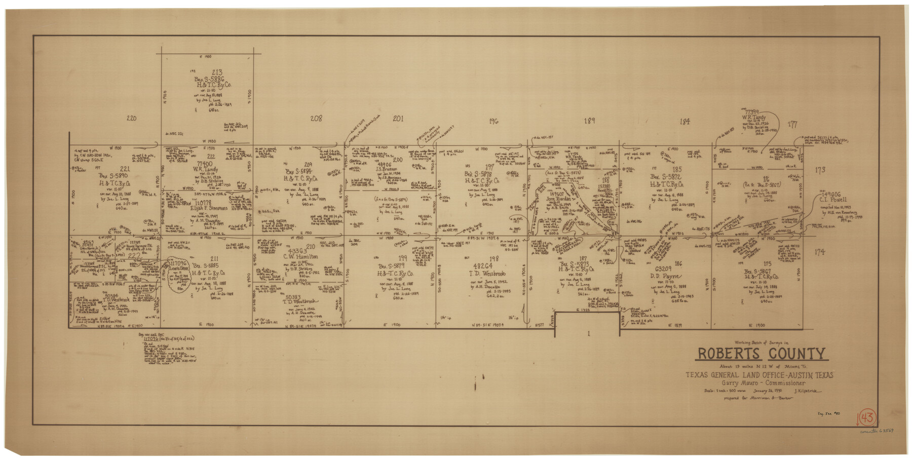 63569, Roberts County Working Sketch 43, General Map Collection
