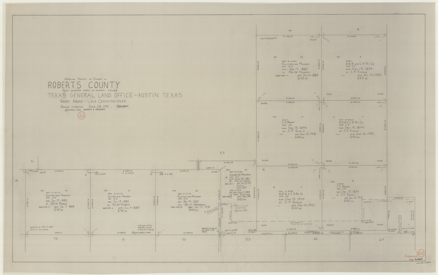 63570, Roberts County Working Sketch 44, General Map Collection