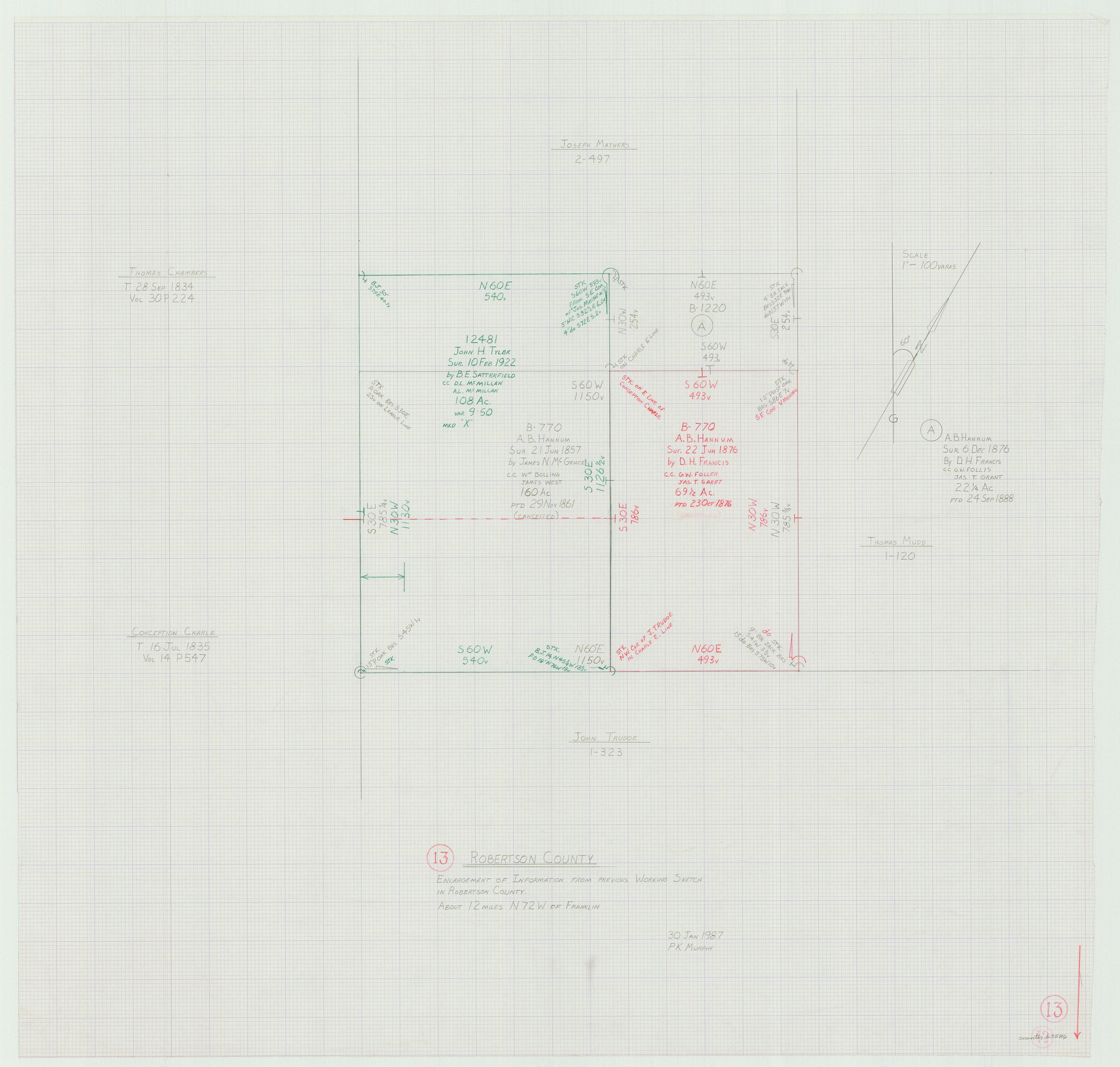 63586, Robertson County Working Sketch 13, General Map Collection