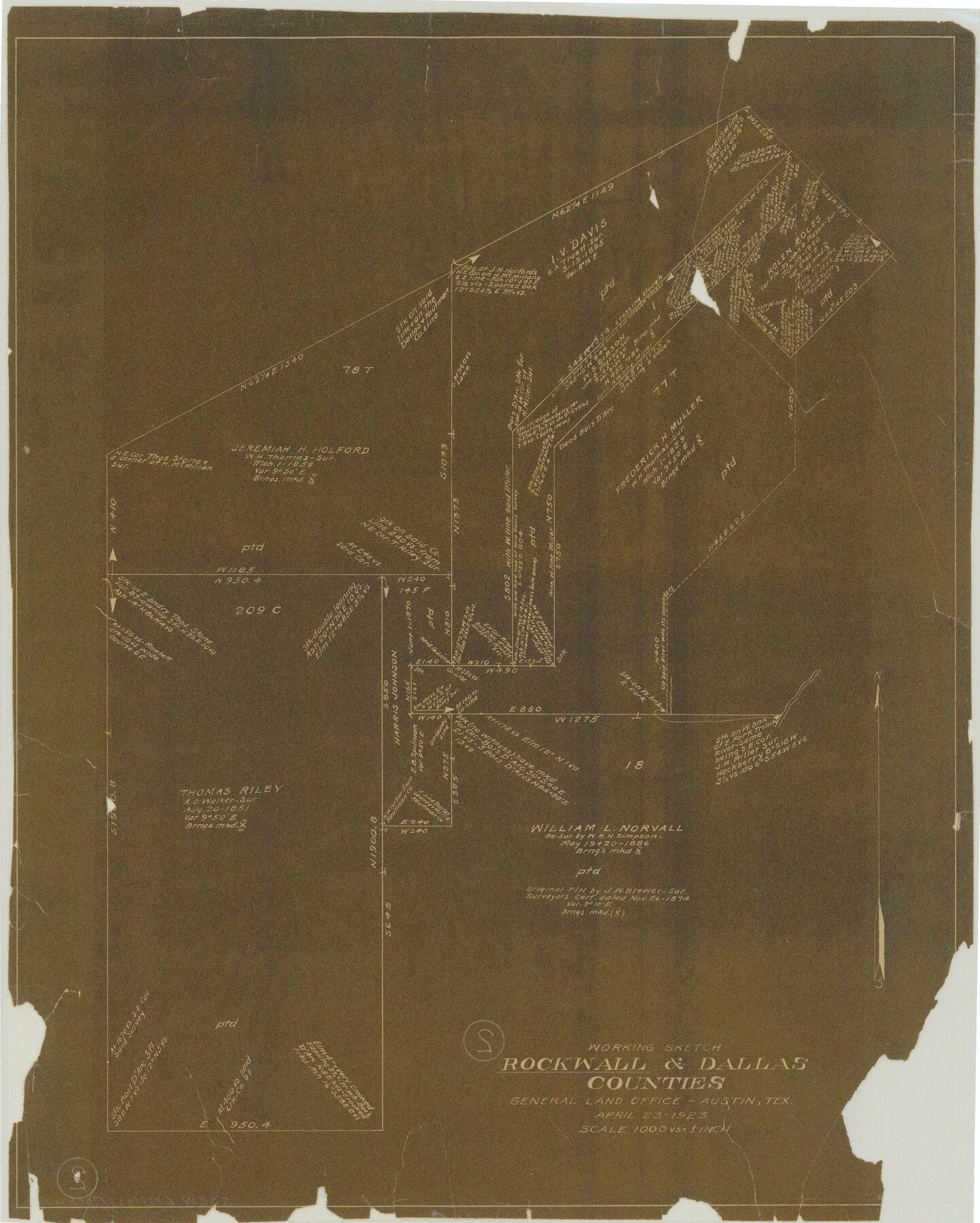 63594, Rockwall County Working Sketch 2, General Map Collection