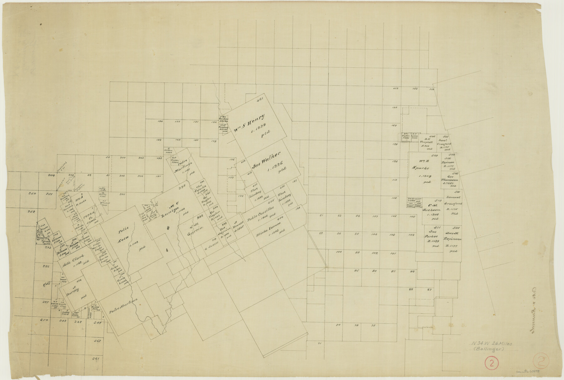 63598, Runnels County Working Sketch 2, General Map Collection