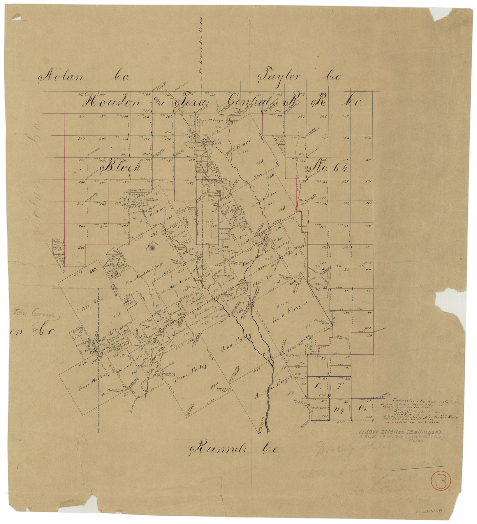 63599, Runnels County Working Sketch 3, General Map Collection
