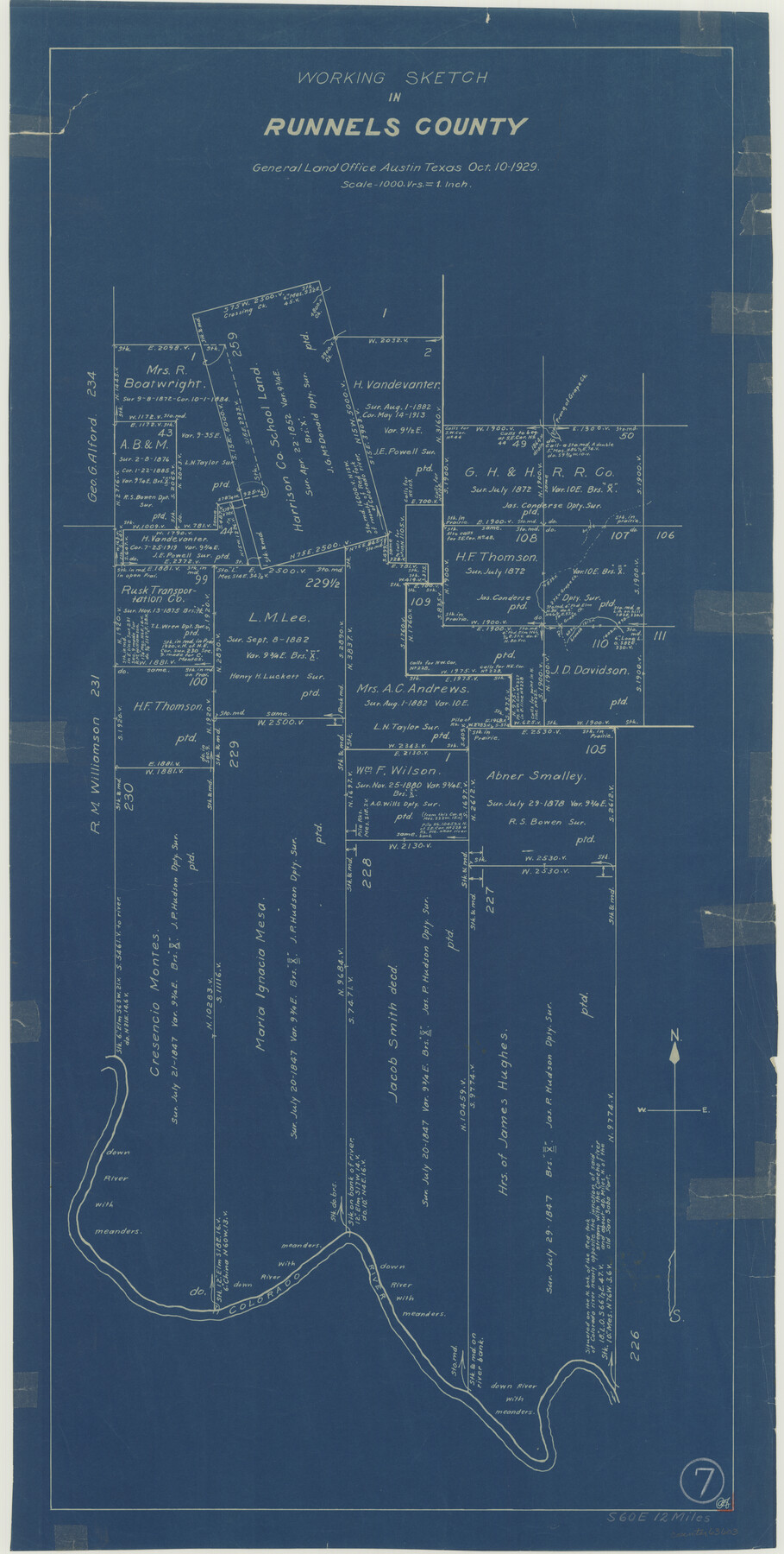 63603, Runnels County Working Sketch 7, General Map Collection