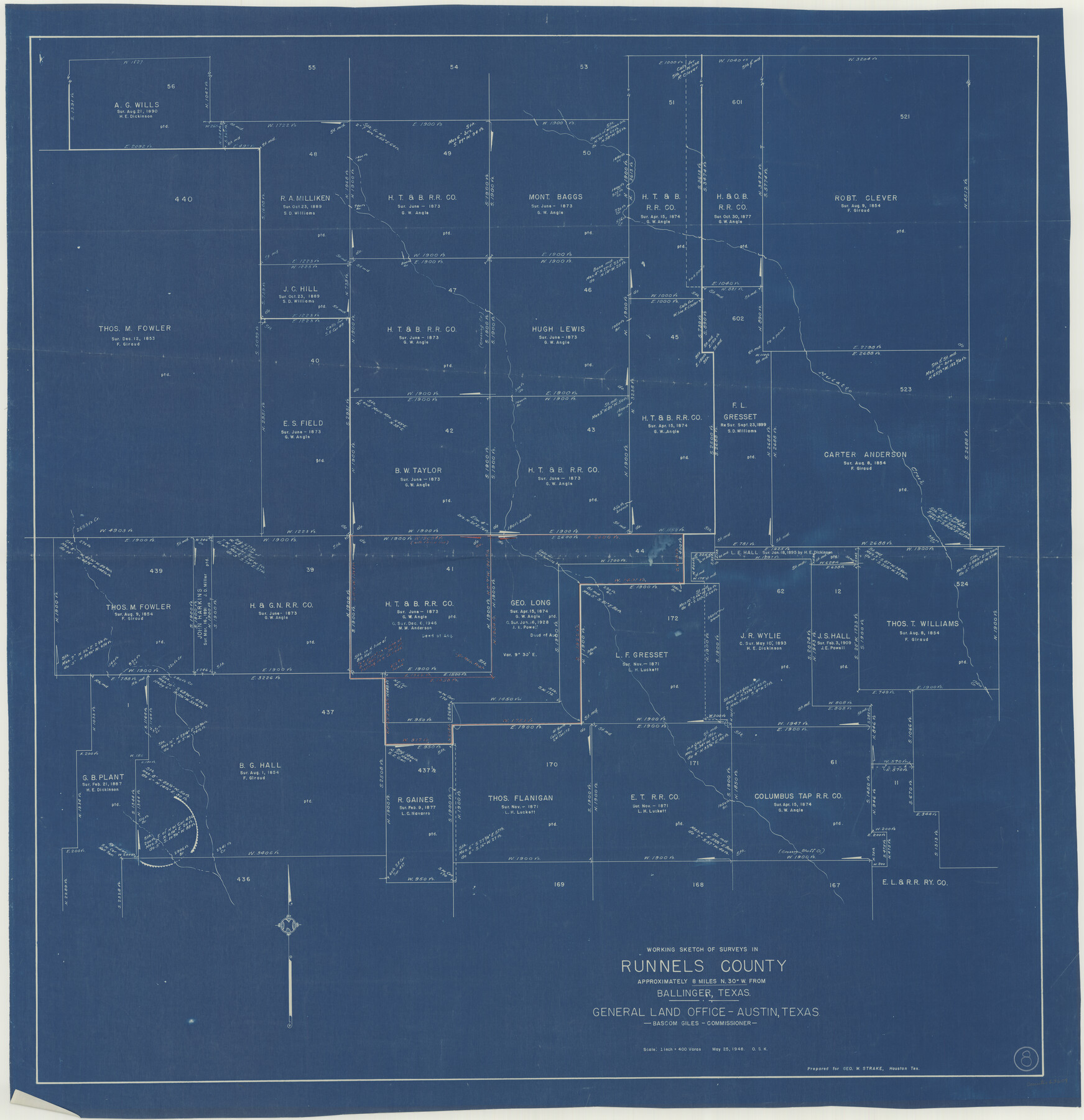 63604, Runnels County Working Sketch 8, General Map Collection