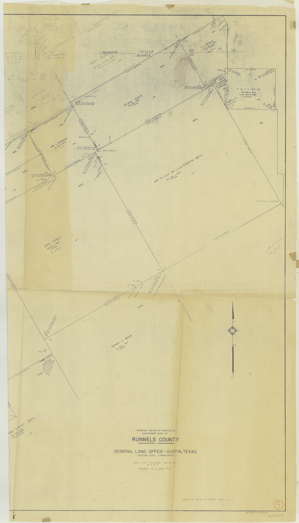 63605, Runnels County Working Sketch 9, General Map Collection