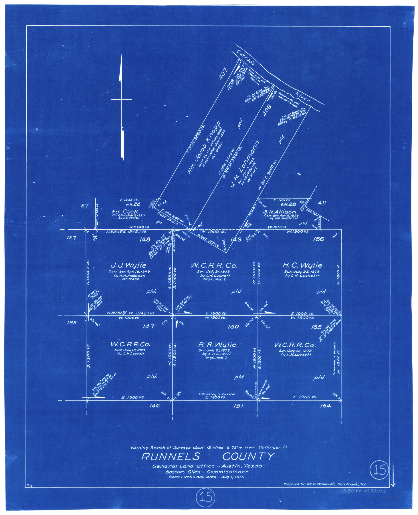 63611, Runnels County Working Sketch 15, General Map Collection
