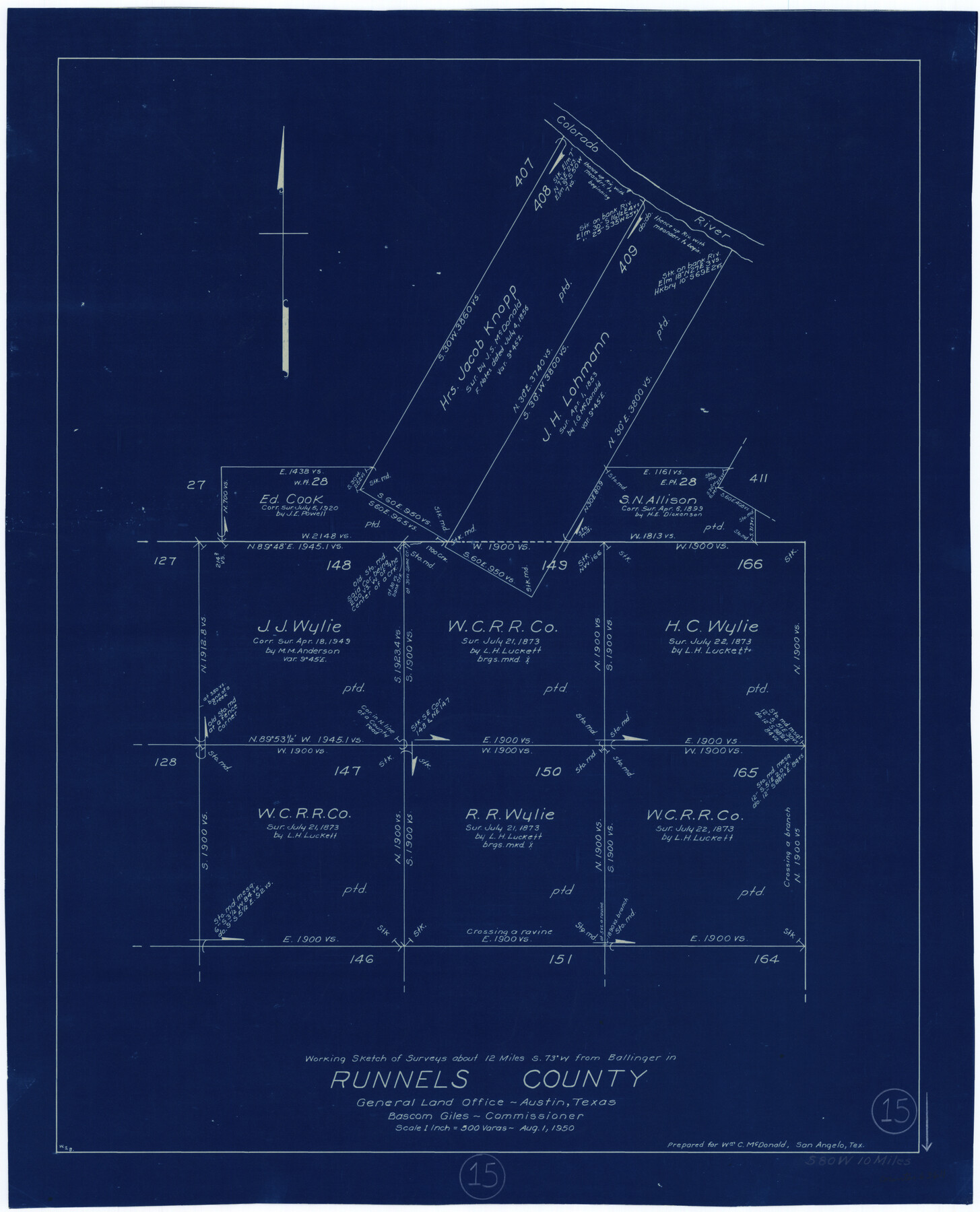 63611, Runnels County Working Sketch 15, General Map Collection