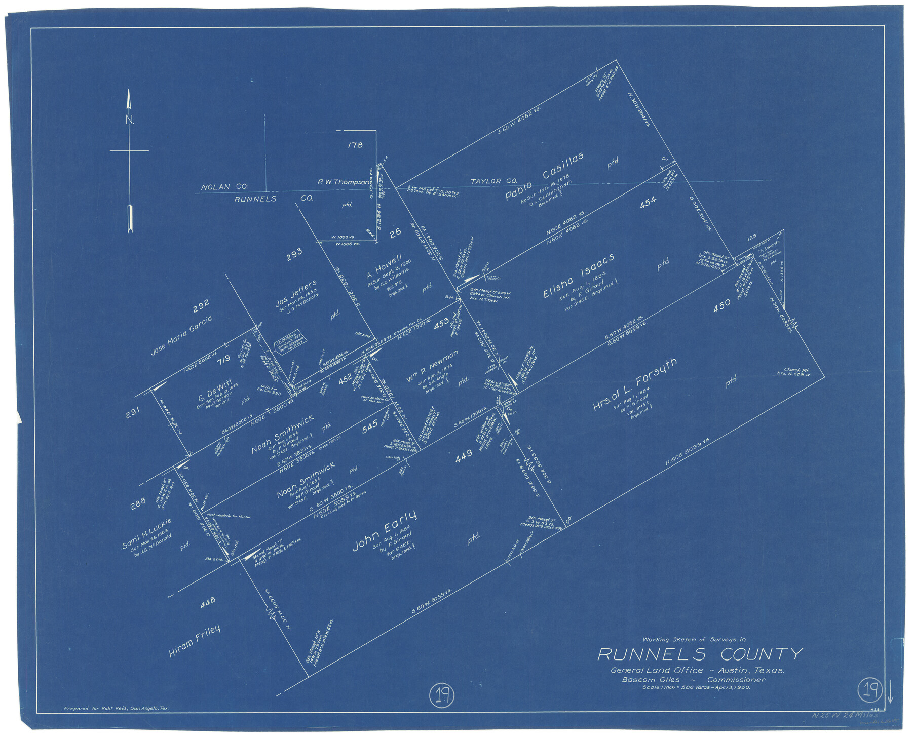 63615, Runnels County Working Sketch 19, General Map Collection
