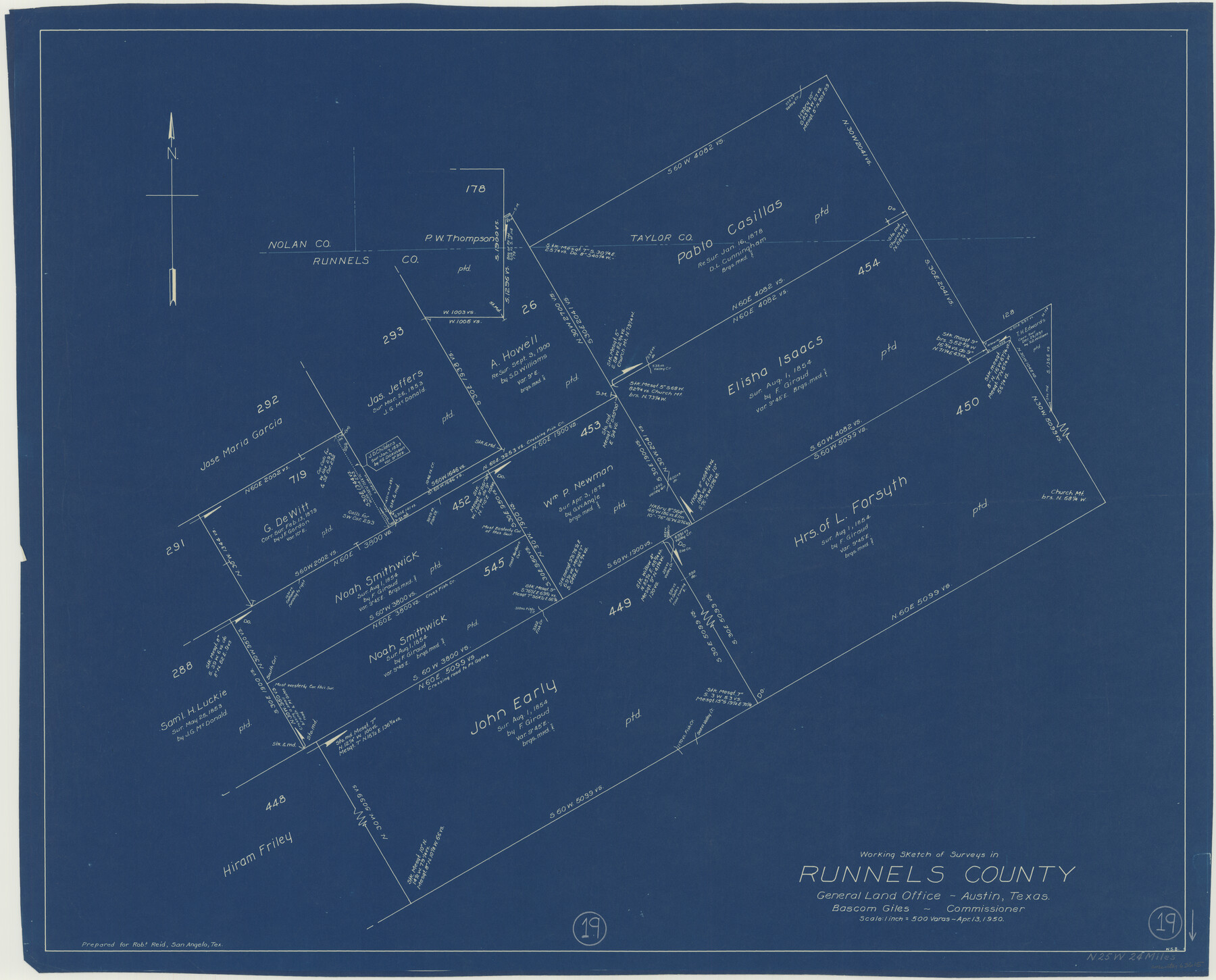 63615, Runnels County Working Sketch 19, General Map Collection
