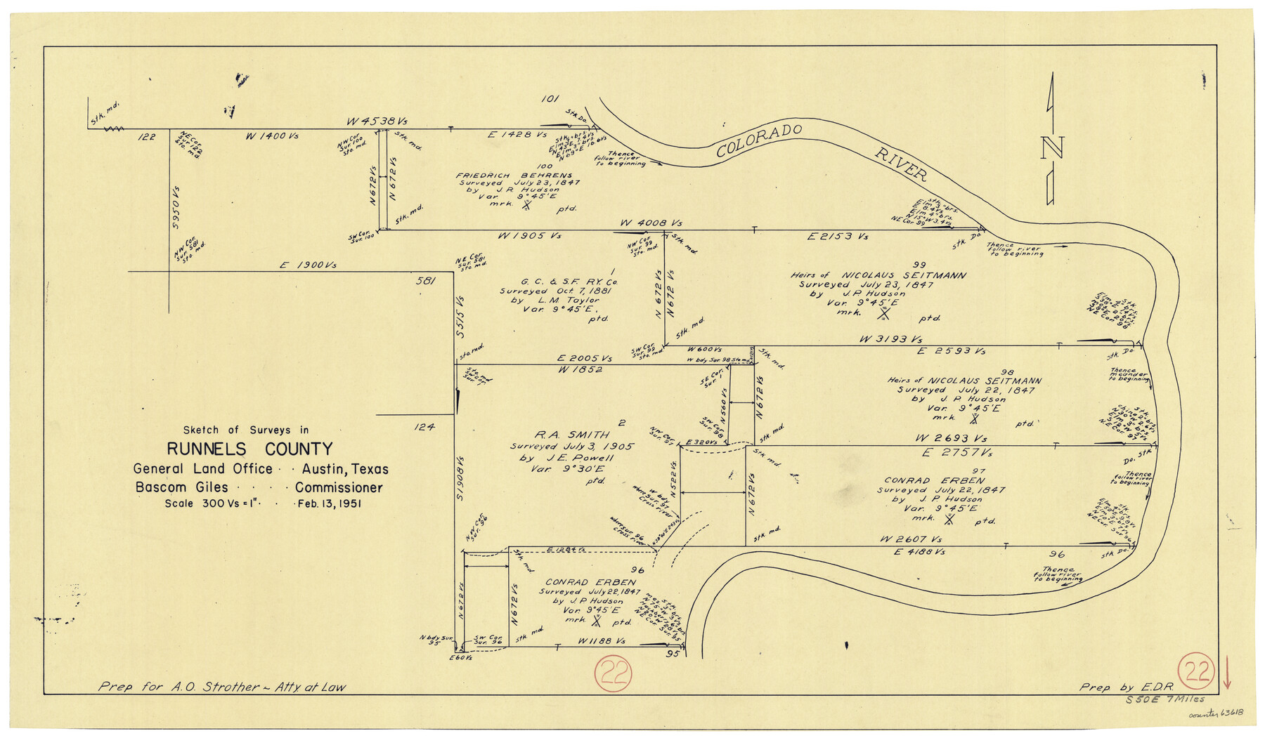 63618, Runnels County Working Sketch 22, General Map Collection
