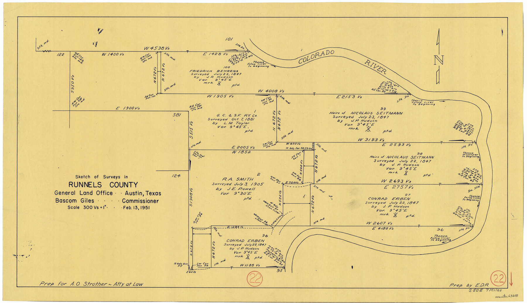 63618, Runnels County Working Sketch 22, General Map Collection