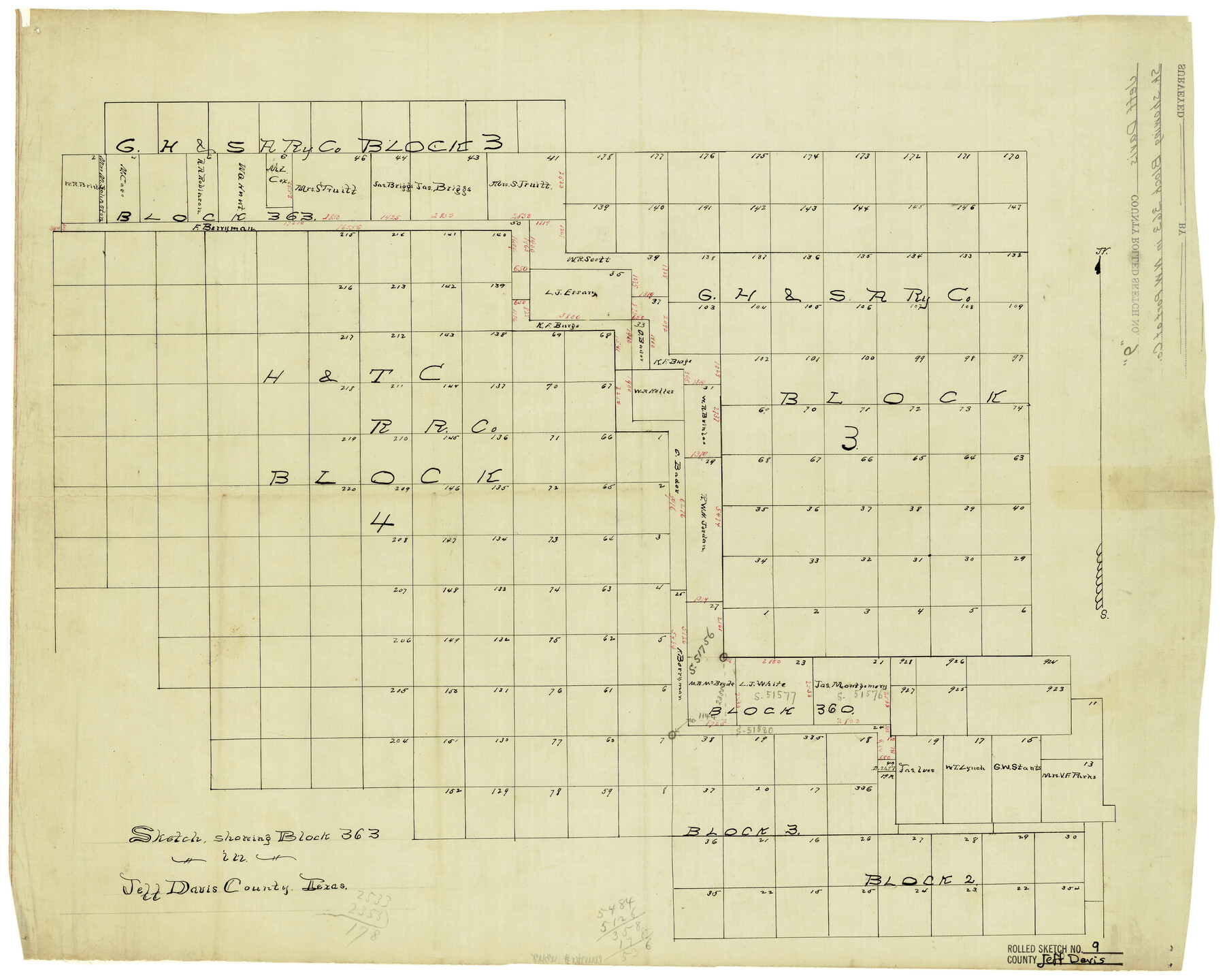 6362, Jeff Davis County Rolled Sketch 9, General Map Collection