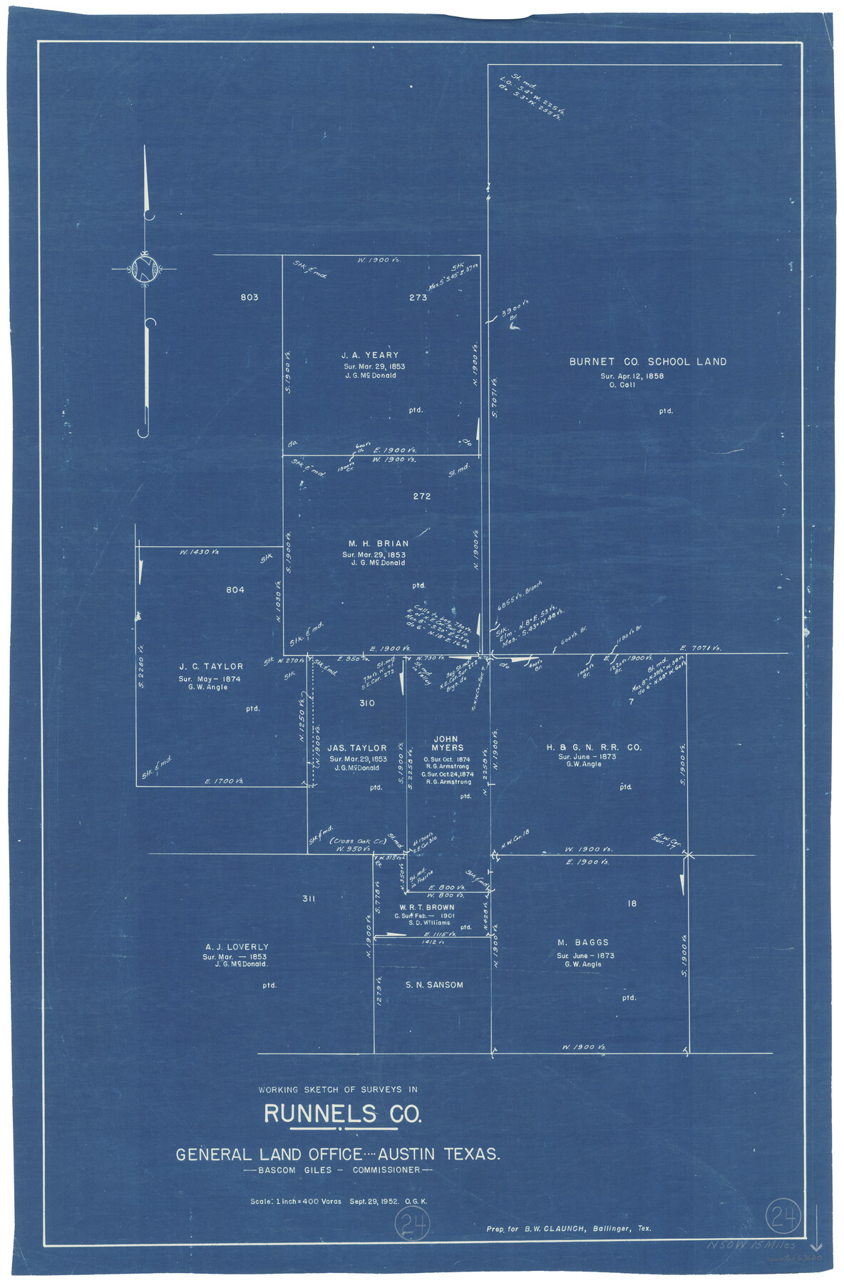 63620, Runnels County Working Sketch 24, General Map Collection
