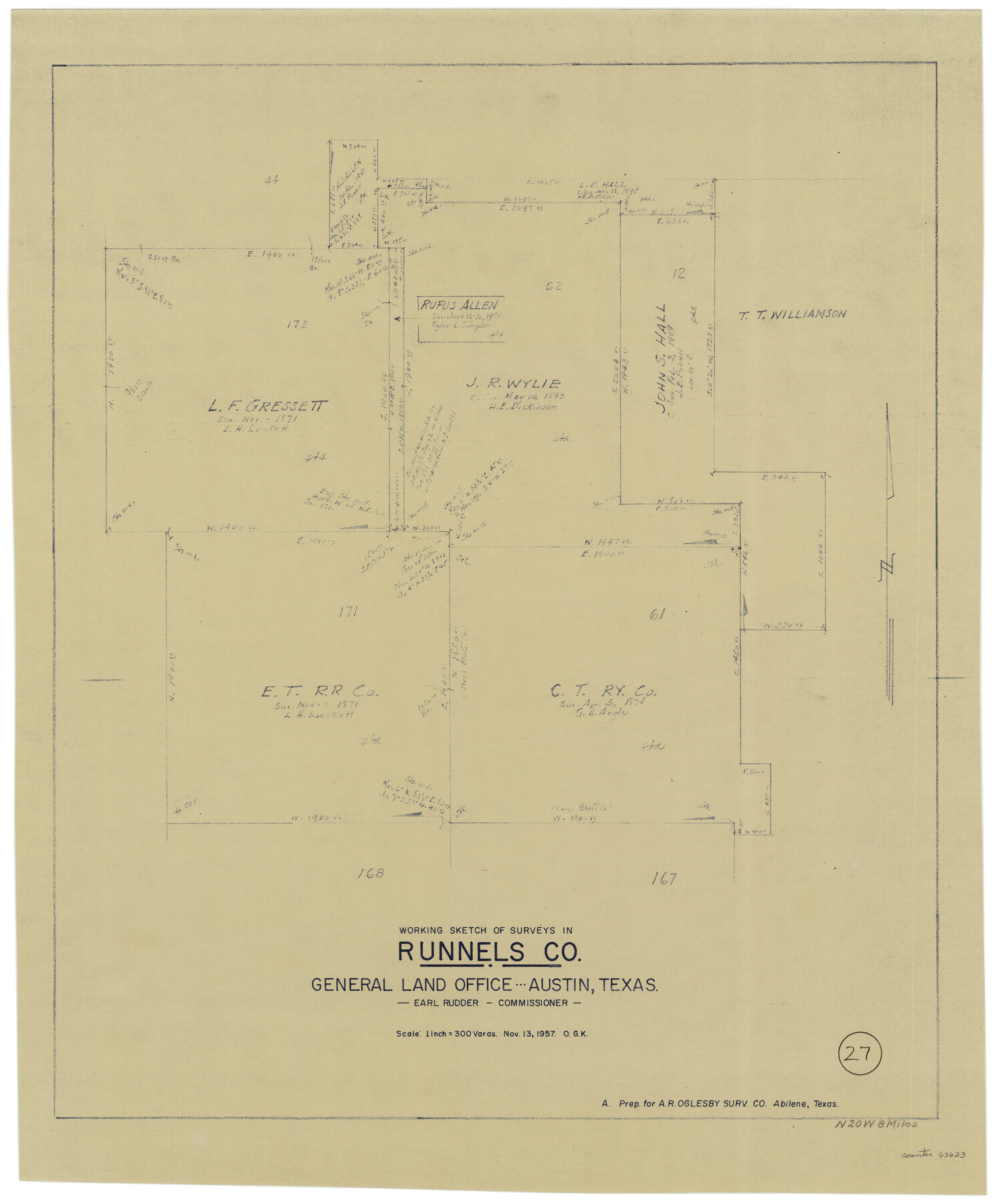 63623, Runnels County Working Sketch 27, General Map Collection