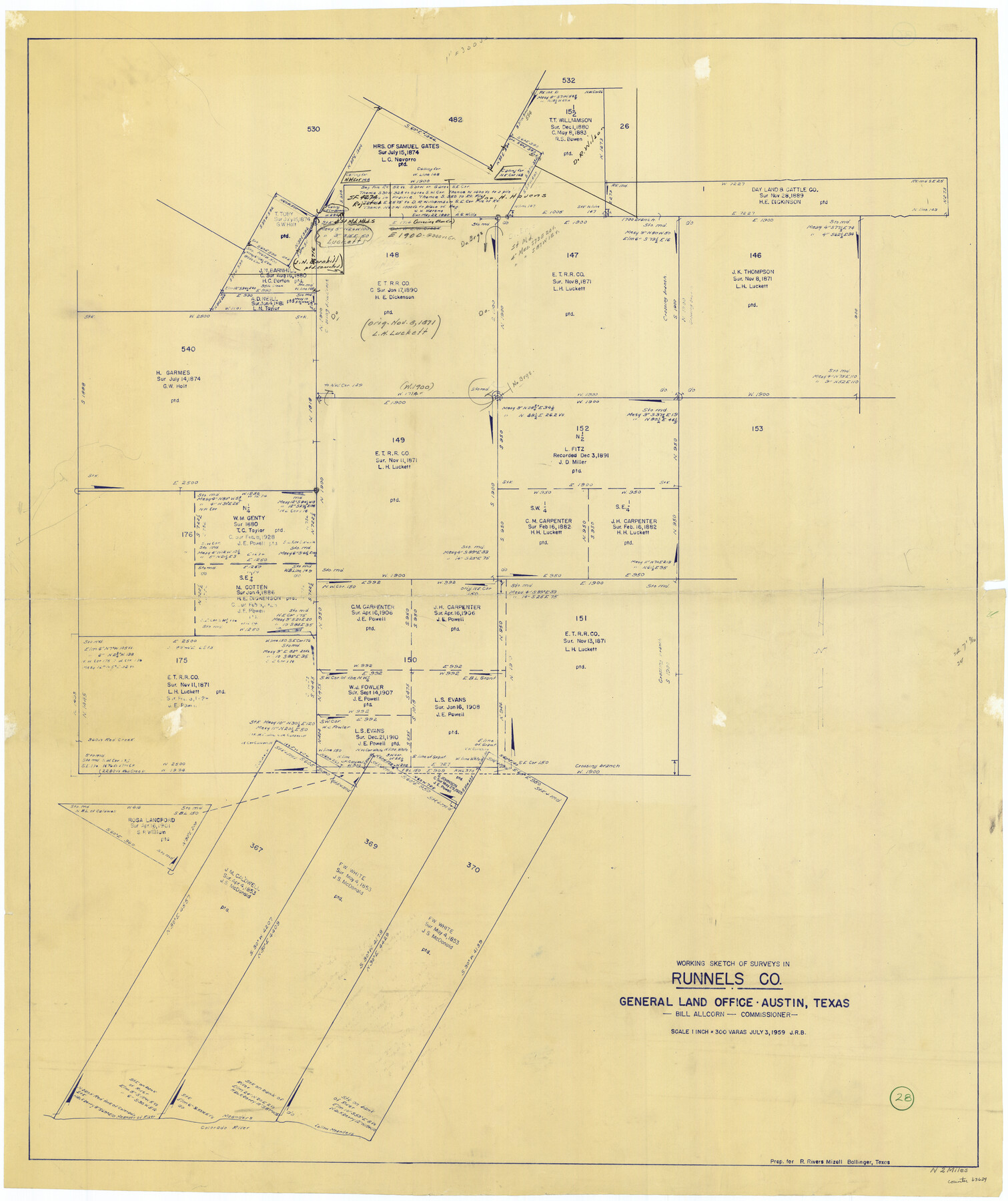 63624, Runnels County Working Sketch 28, General Map Collection