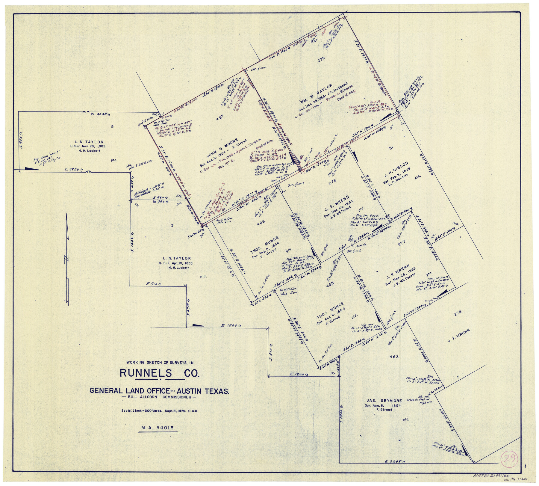 63625, Runnels County Working Sketch 29, General Map Collection
