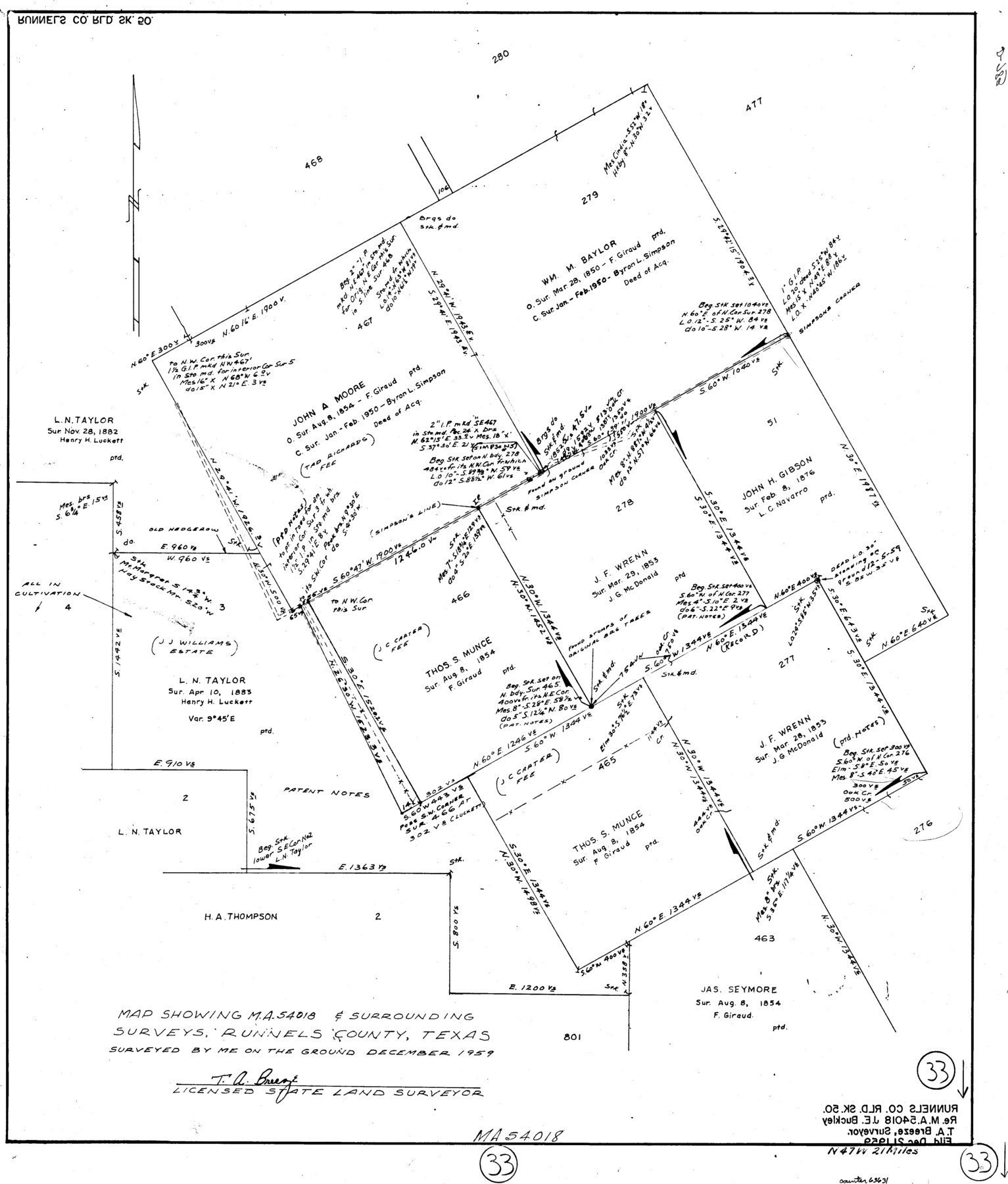 63631, Runnels County Working Sketch 33, General Map Collection