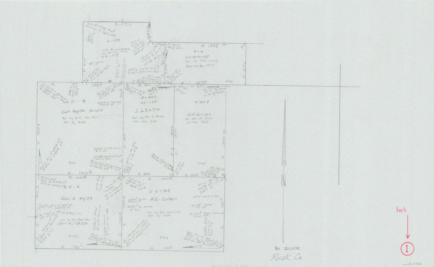 63636, Rusk County Working Sketch 1, General Map Collection
