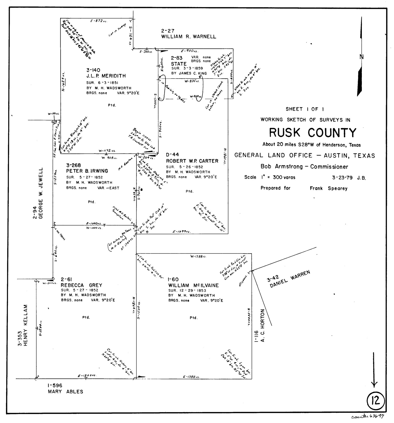 63647, Rusk County Working Sketch 12, General Map Collection