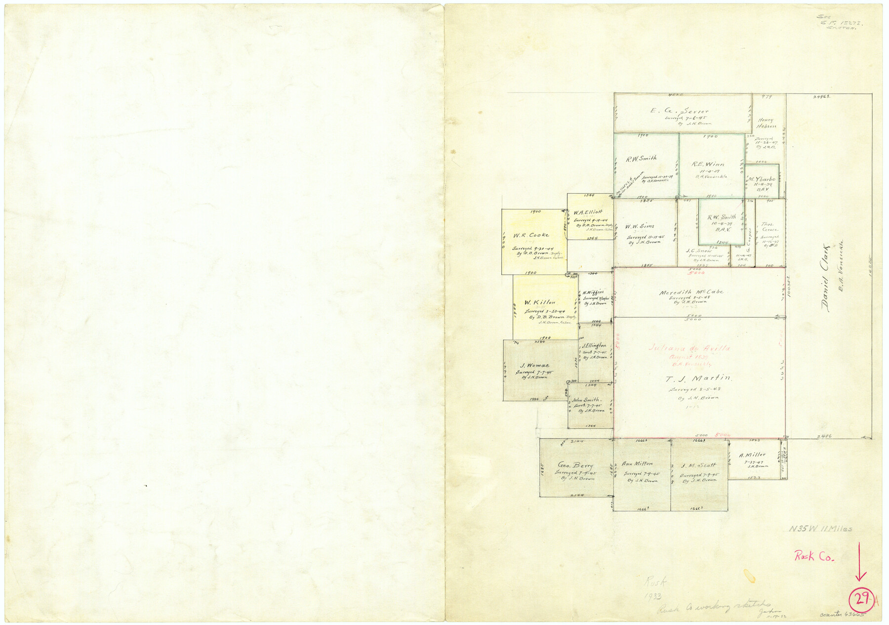 63665, Rusk County Working Sketch 29a, General Map Collection