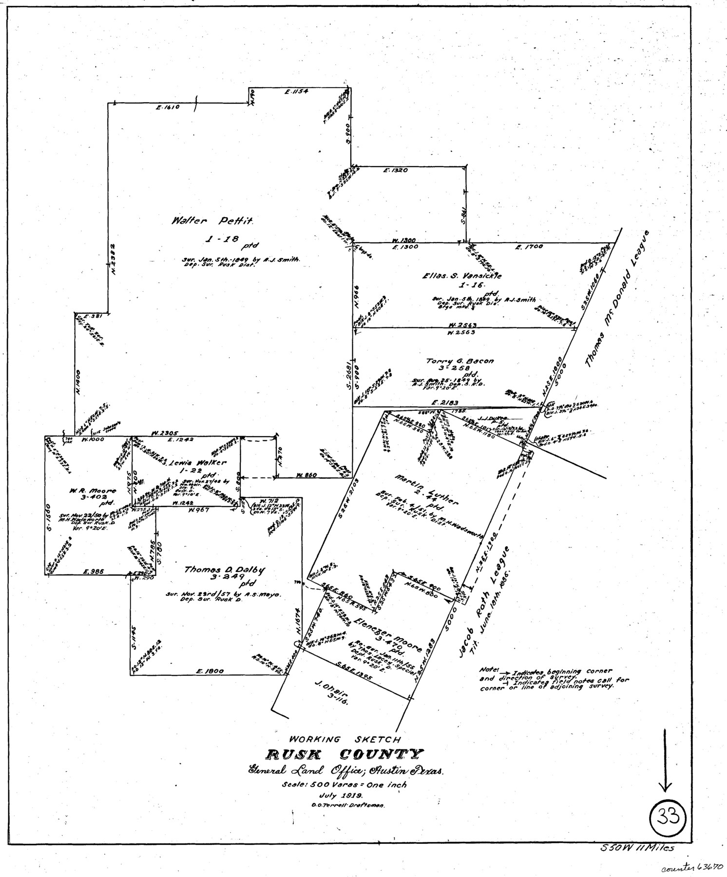 63670, Rusk County Working Sketch 33, General Map Collection