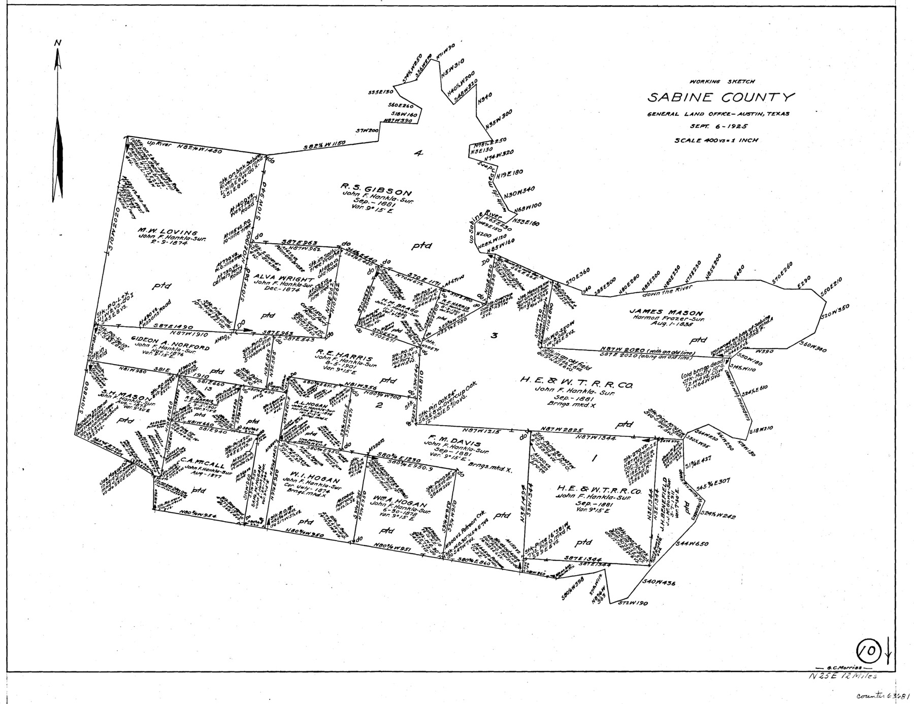 63681, Sabine County Working Sketch 10, General Map Collection