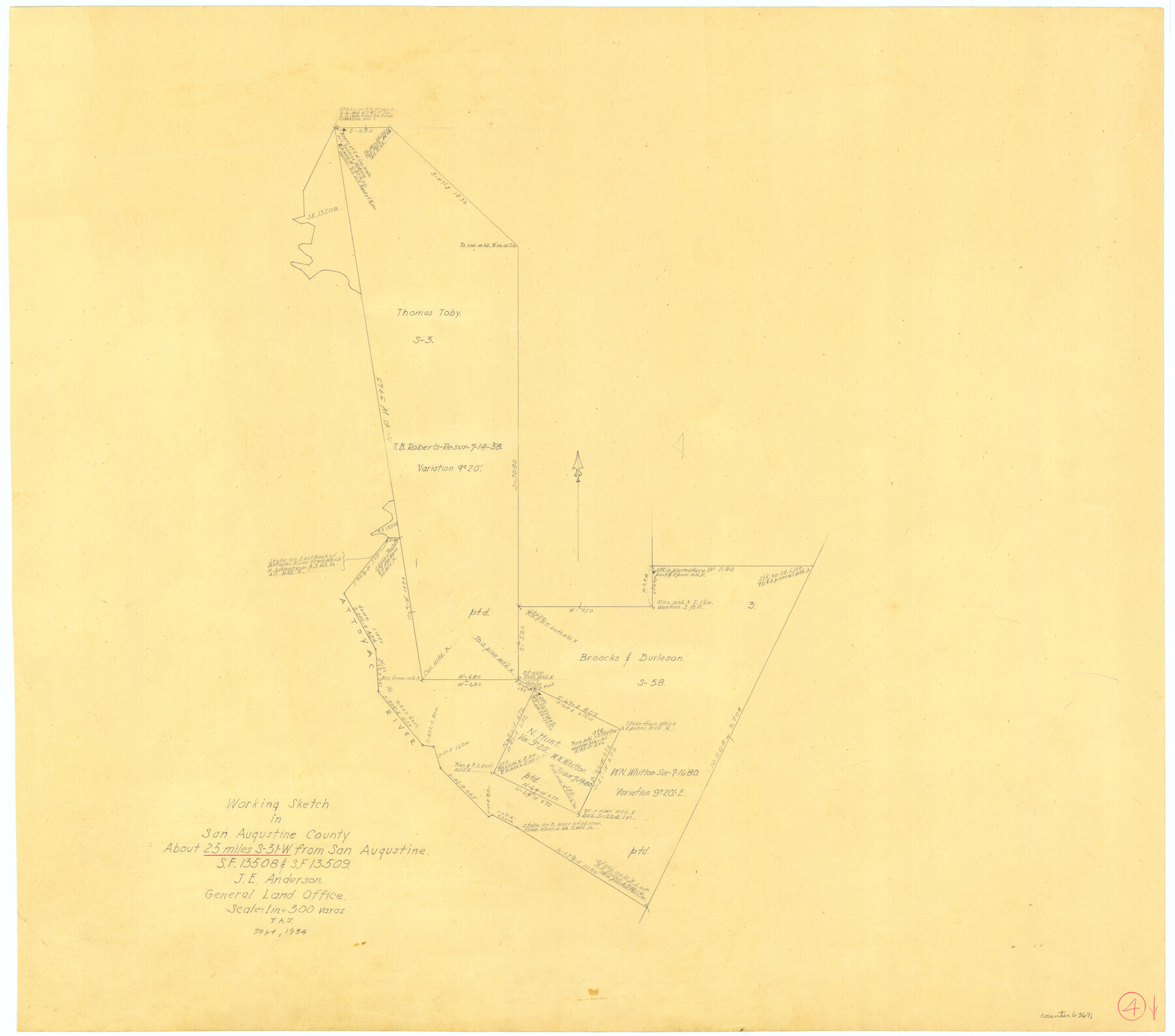 63691, San Augustine County Working Sketch 4, General Map Collection