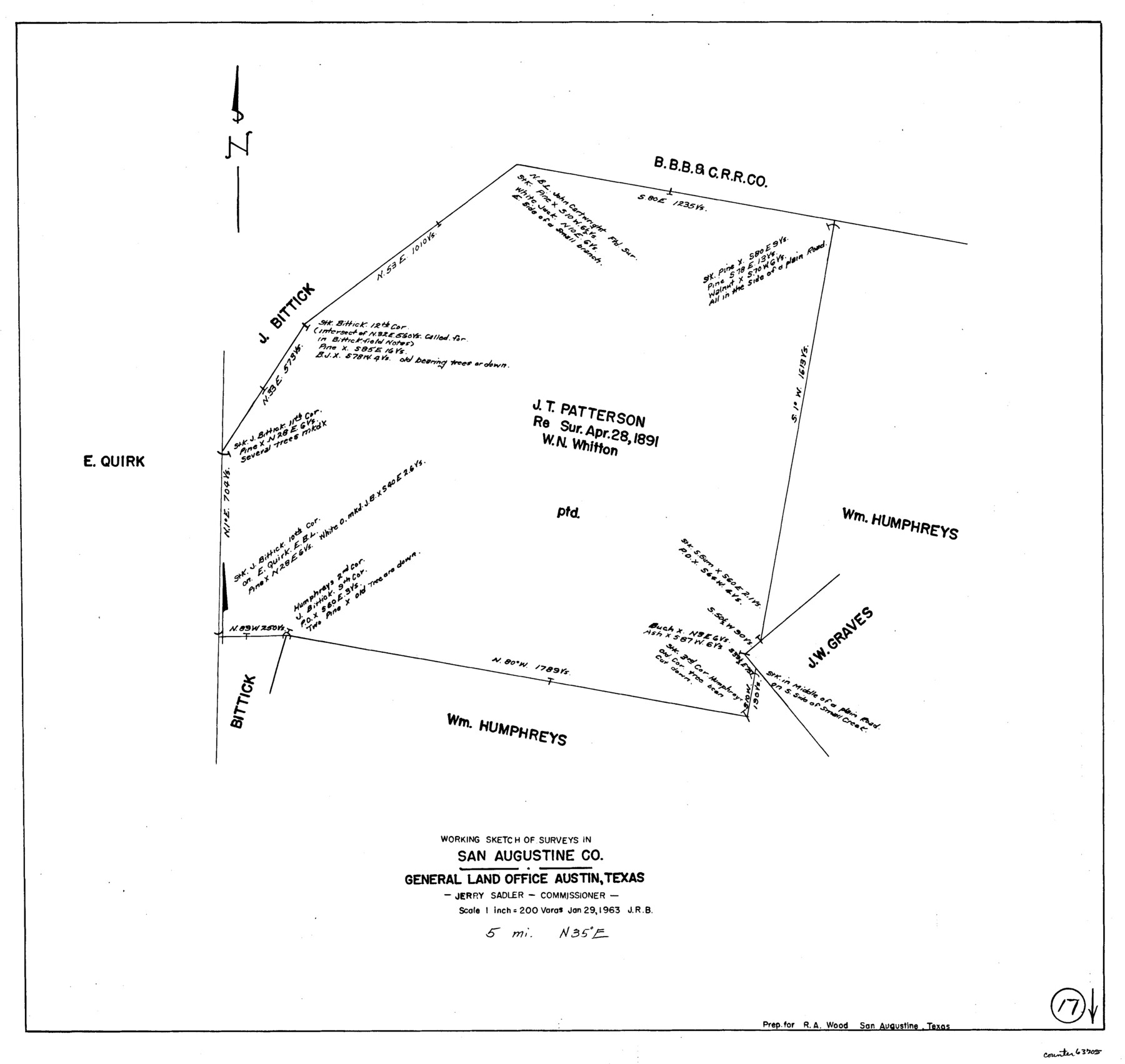 63705, San Augustine County Working Sketch 17, General Map Collection