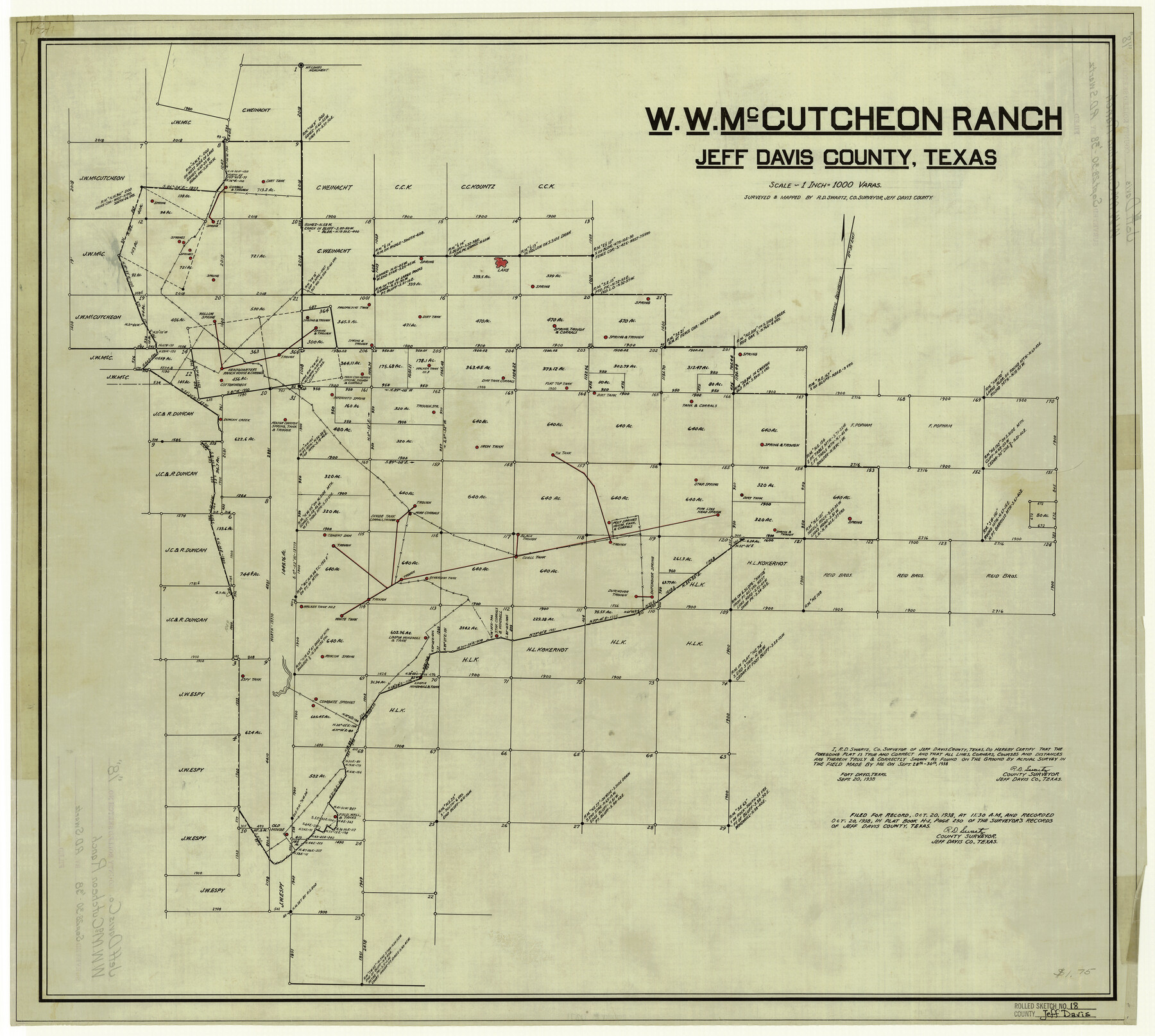 6371, Jeff Davis County Rolled Sketch 18, General Map Collection