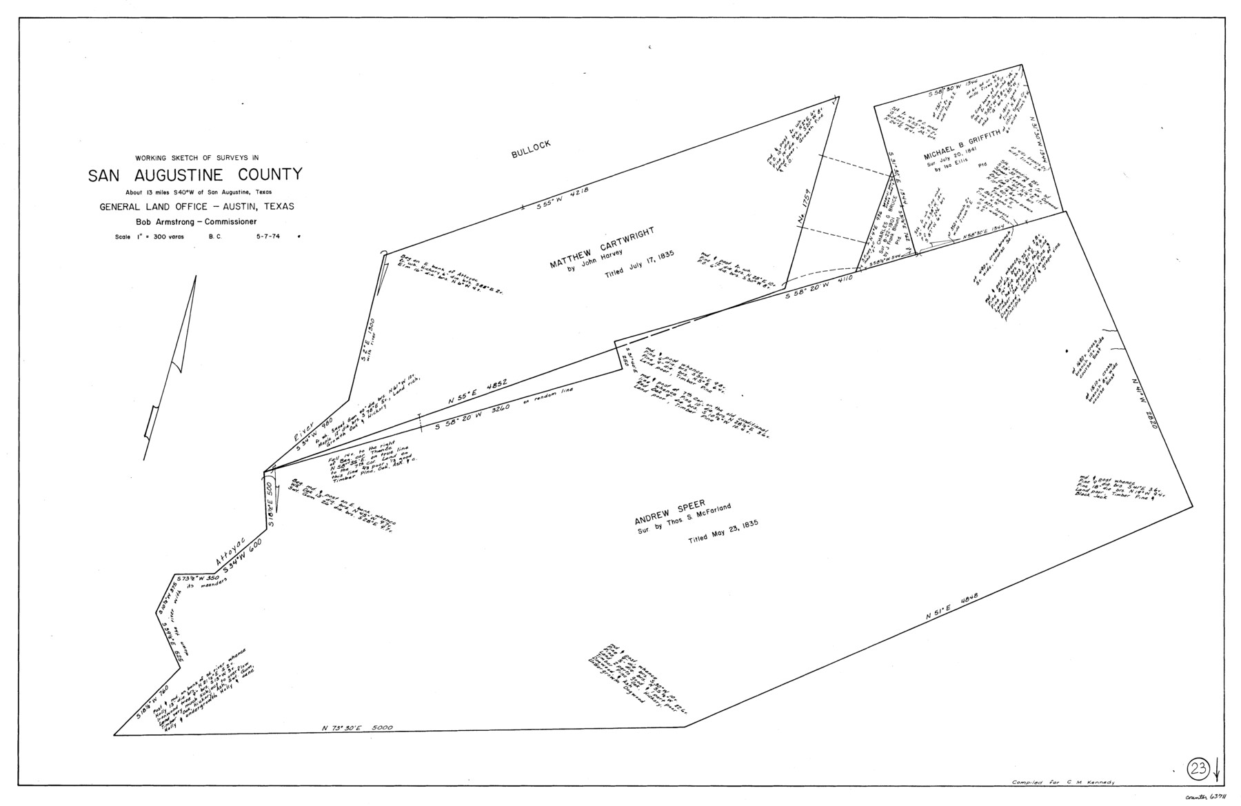 63711, San Augustine County Working Sketch 23, General Map Collection