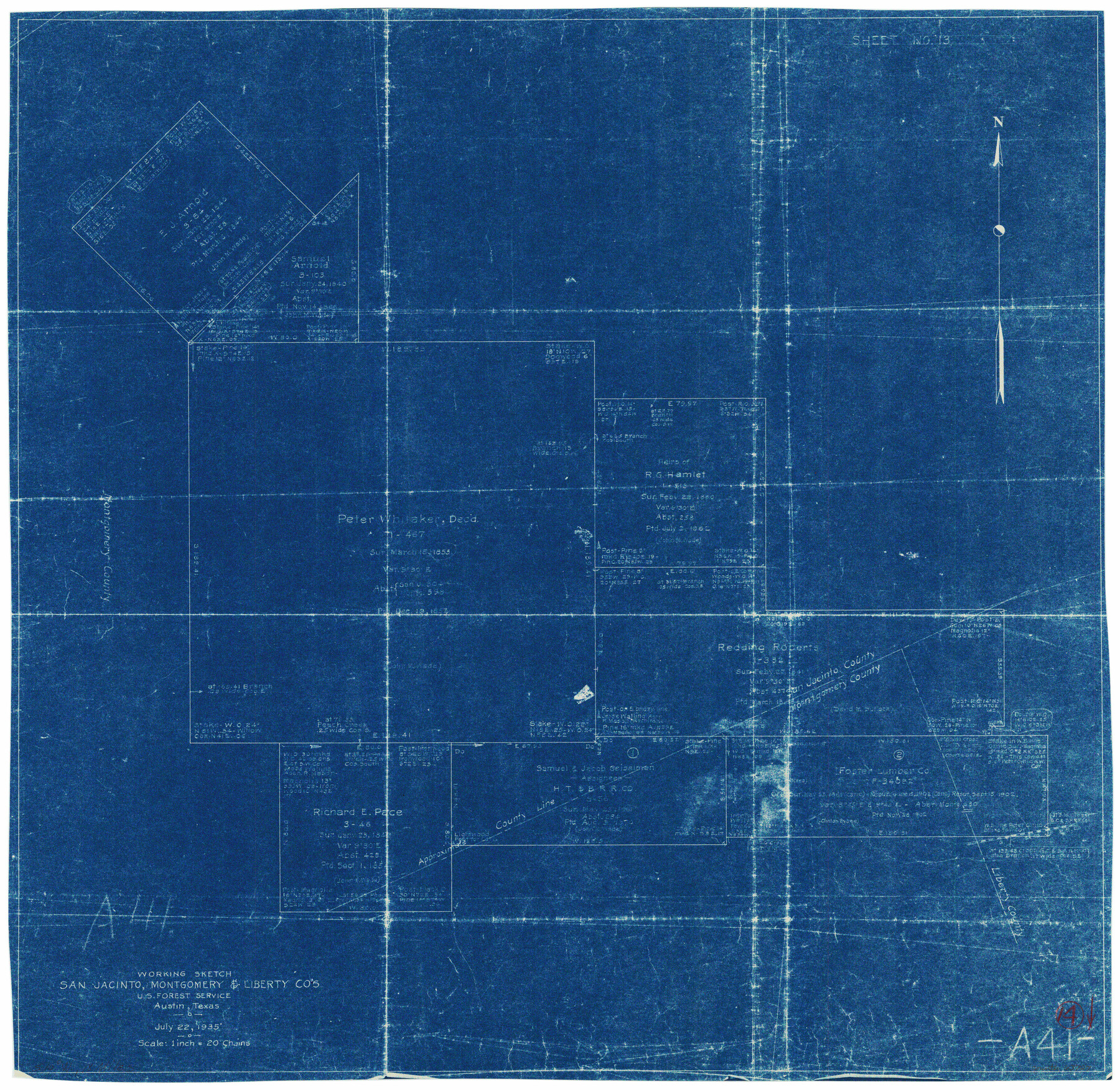 63727, San Jacinto County Working Sketch 14, General Map Collection

