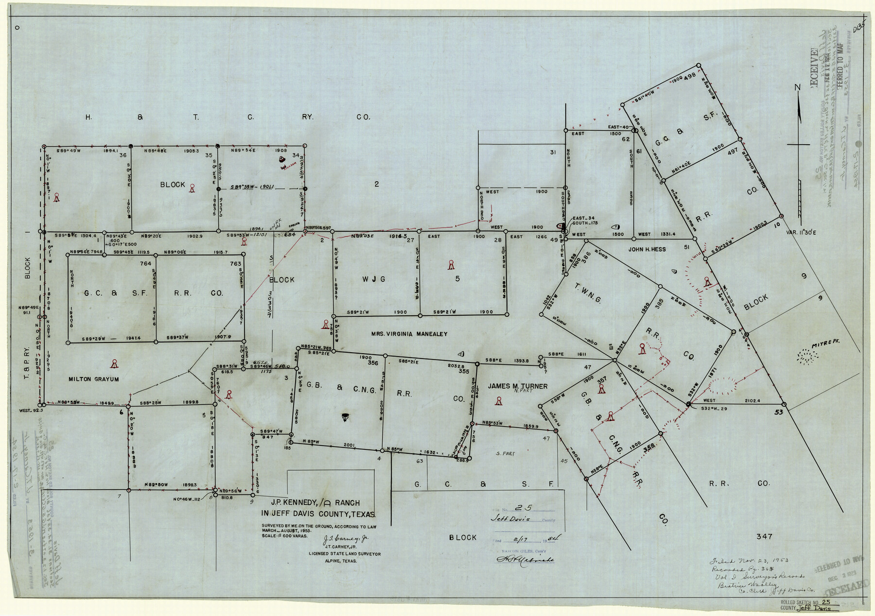 6373, Jeff Davis County Rolled Sketch 25, General Map Collection