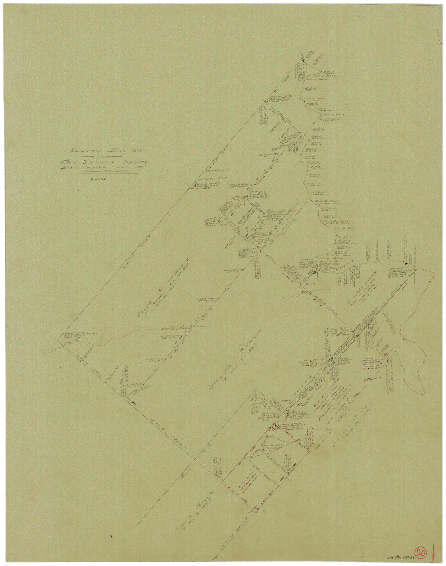 63733, San Jacinto County Working Sketch 20, General Map Collection
