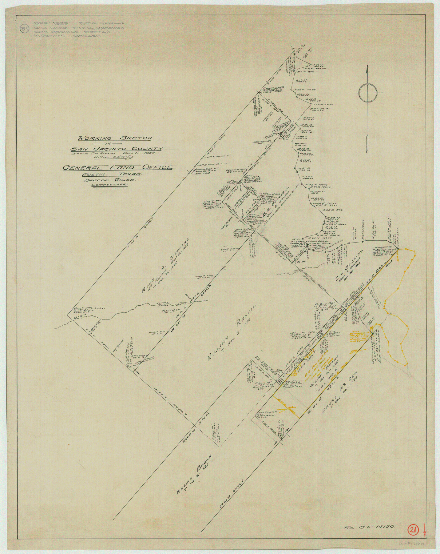 63734, San Jacinto County Working Sketch 21, General Map Collection