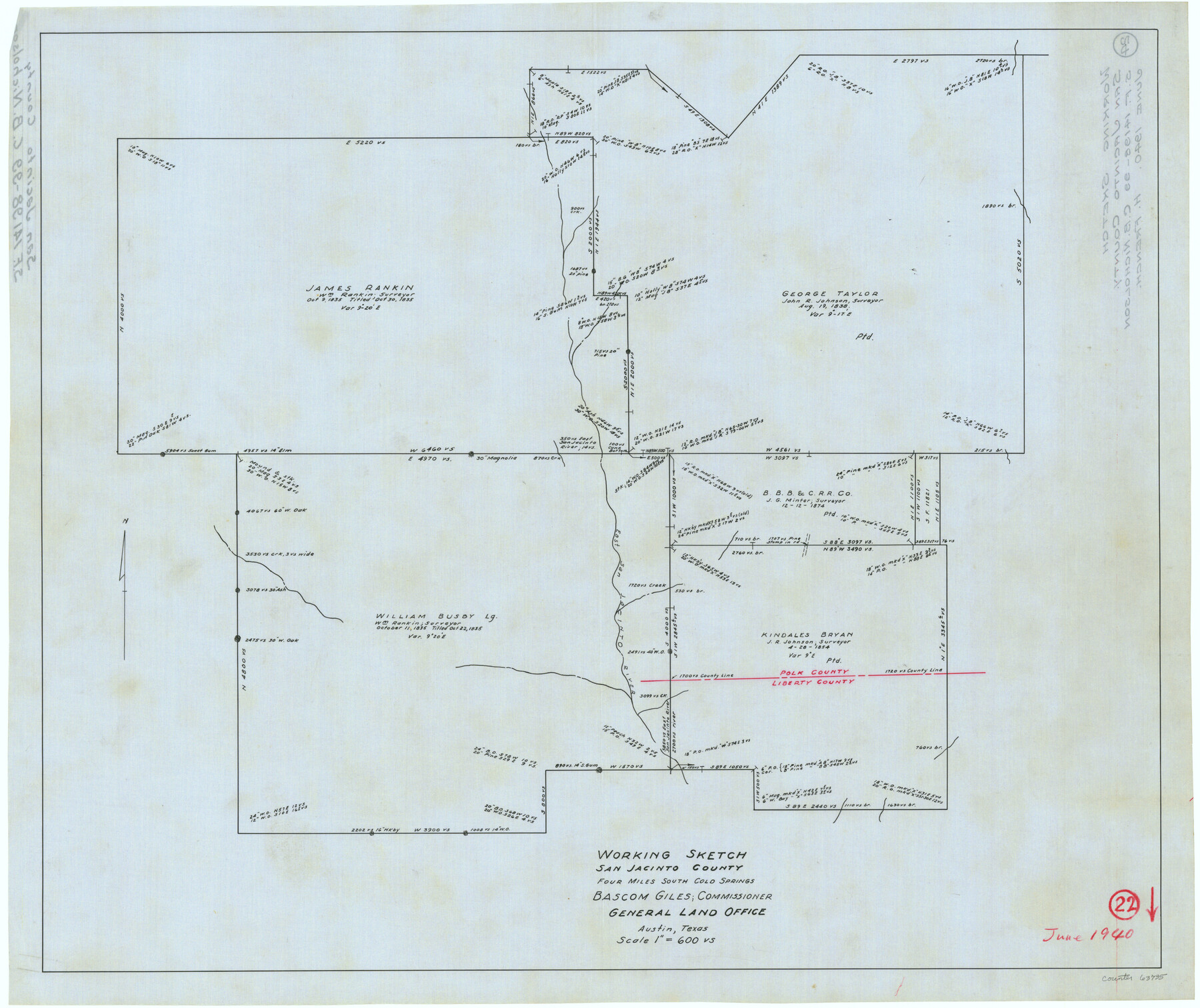 63735, San Jacinto County Working Sketch 22, General Map Collection