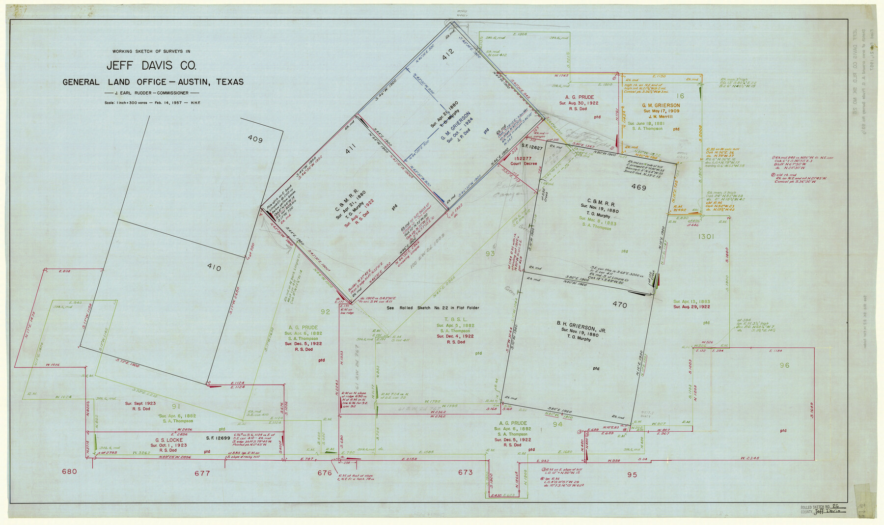 6374, Jeff Davis County Rolled Sketch 26, General Map Collection