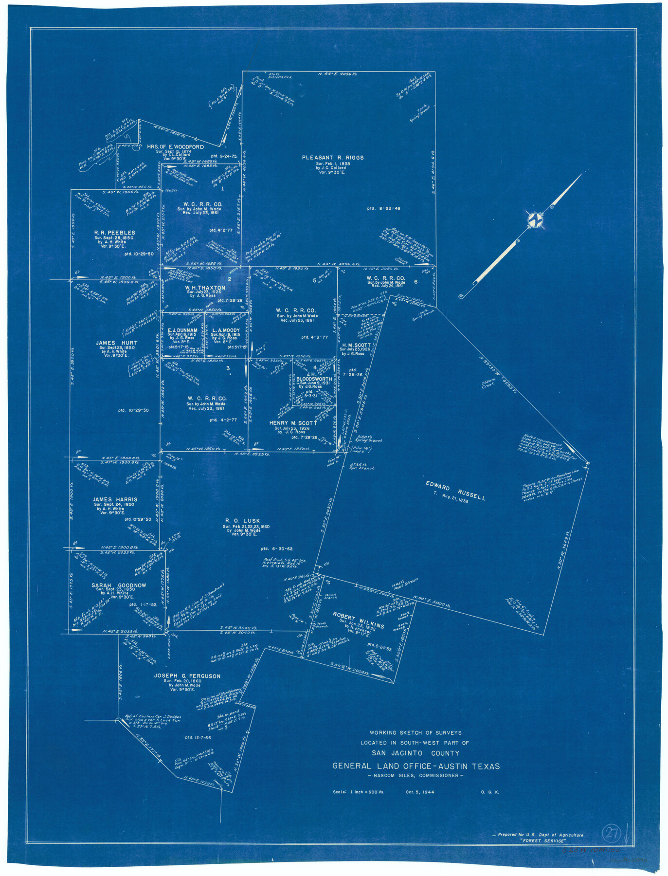 63740, San Jacinto County Working Sketch 27, General Map Collection